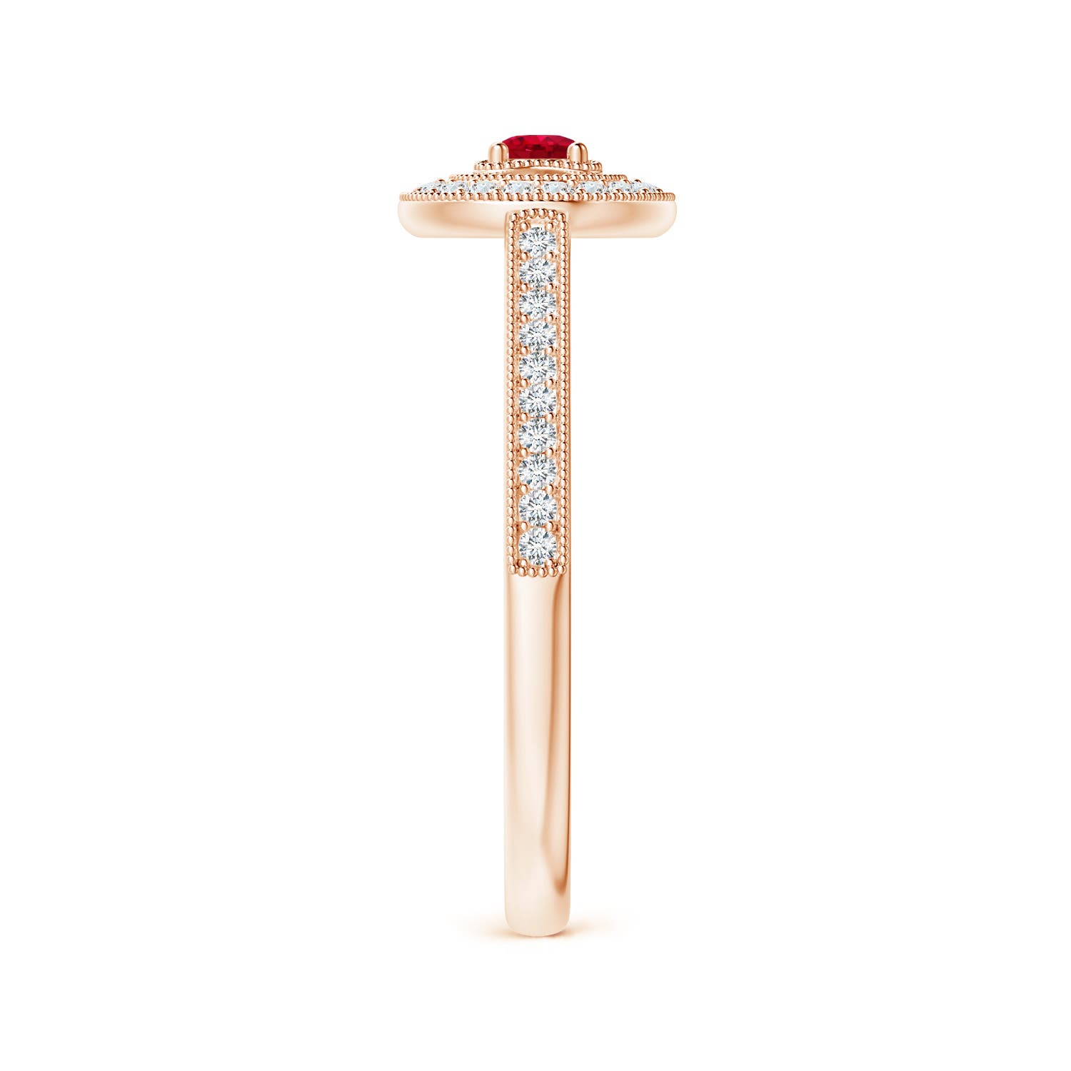 AAA - Ruby / 0.36 CT / 14 KT Rose Gold