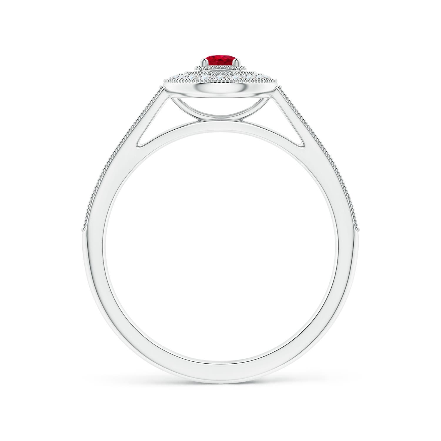 AAA - Ruby / 0.36 CT / 14 KT White Gold