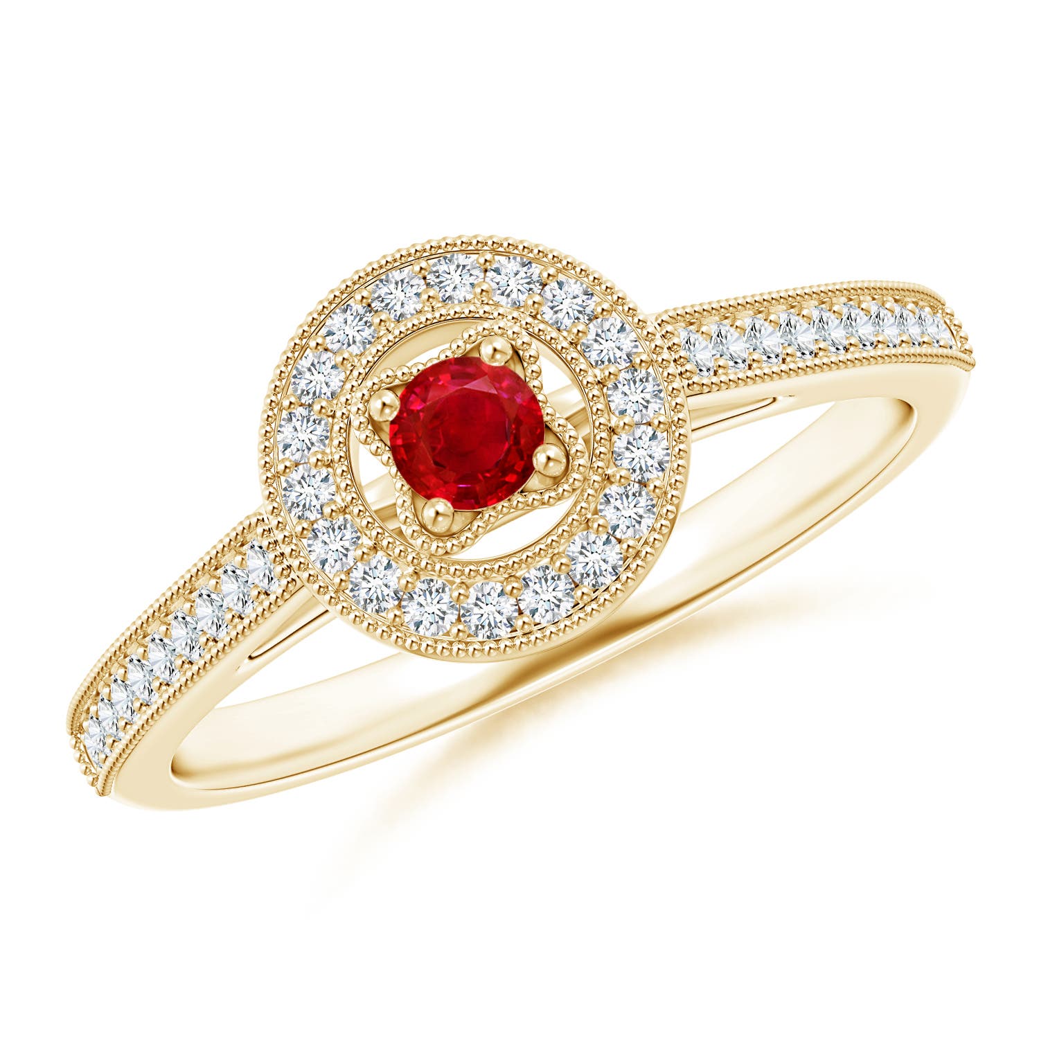 AAA - Ruby / 0.36 CT / 14 KT Yellow Gold