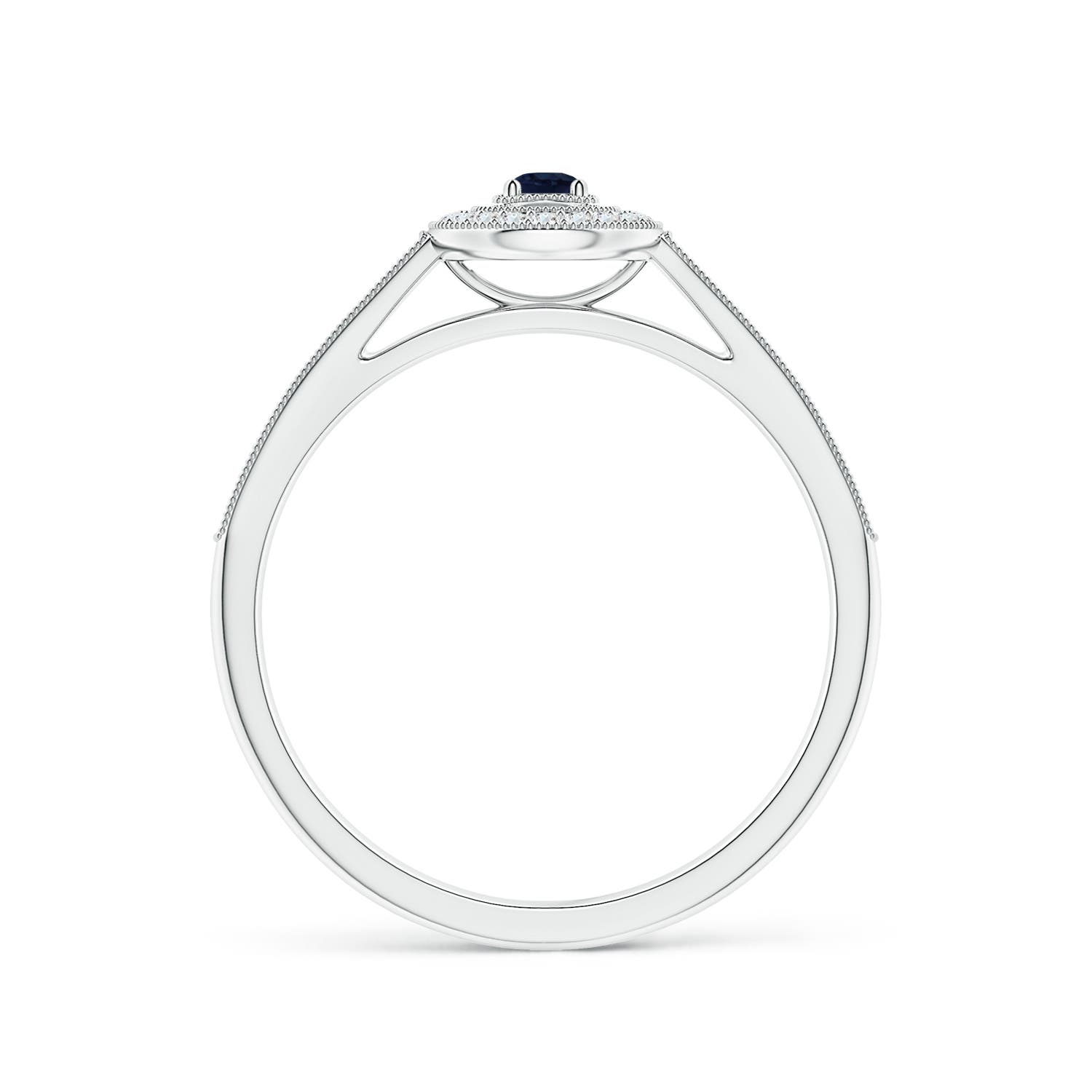 A - Blue Sapphire / 0.24 CT / 14 KT White Gold