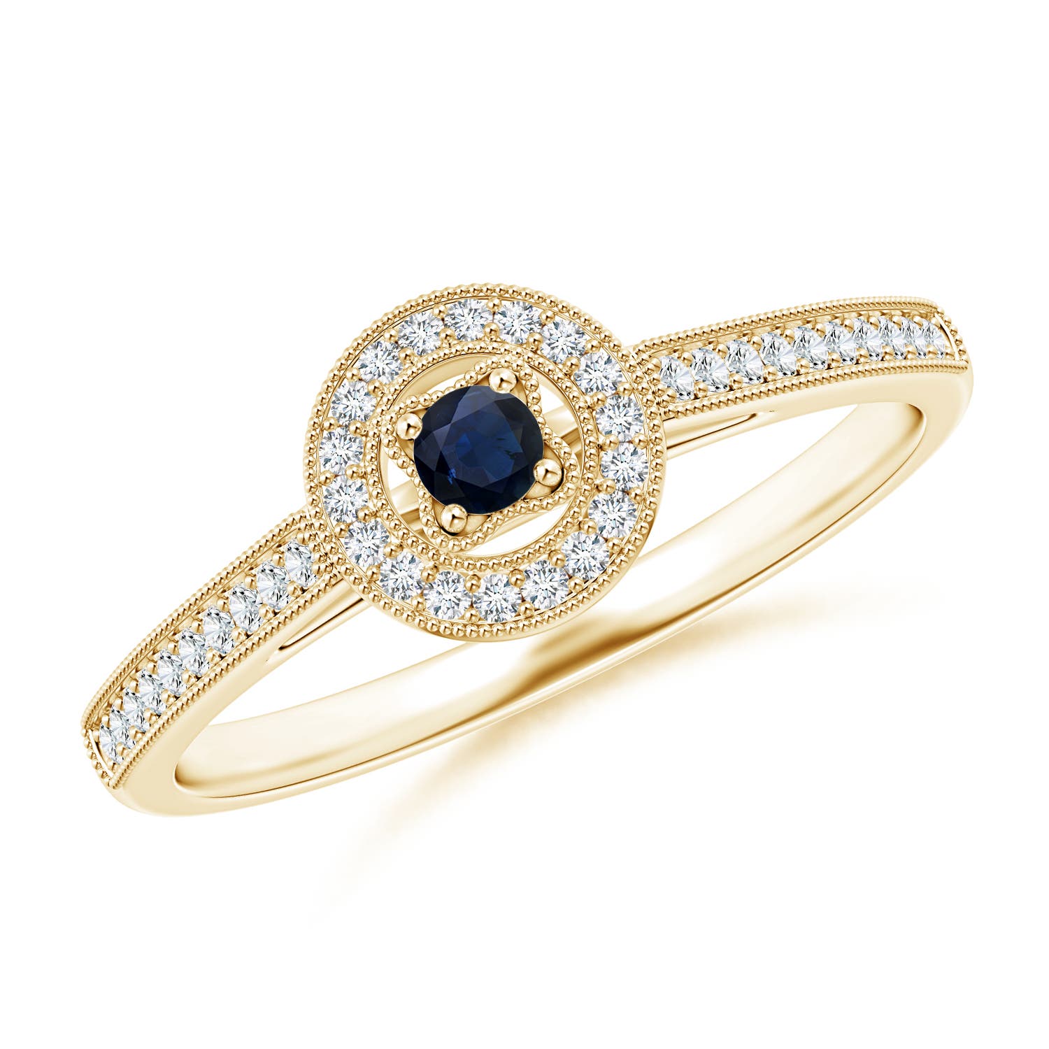 A - Blue Sapphire / 0.24 CT / 14 KT Yellow Gold