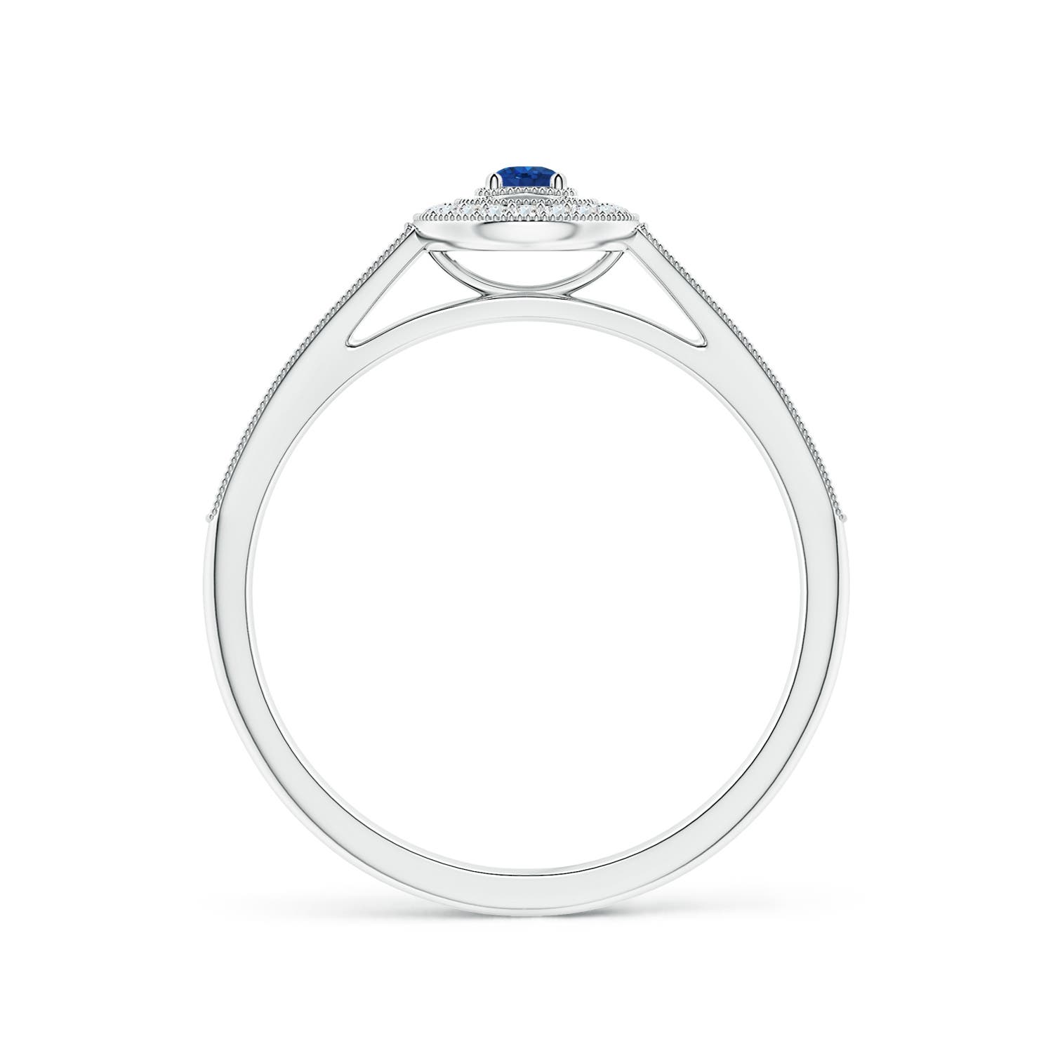 AAA - Blue Sapphire / 0.24 CT / 14 KT White Gold