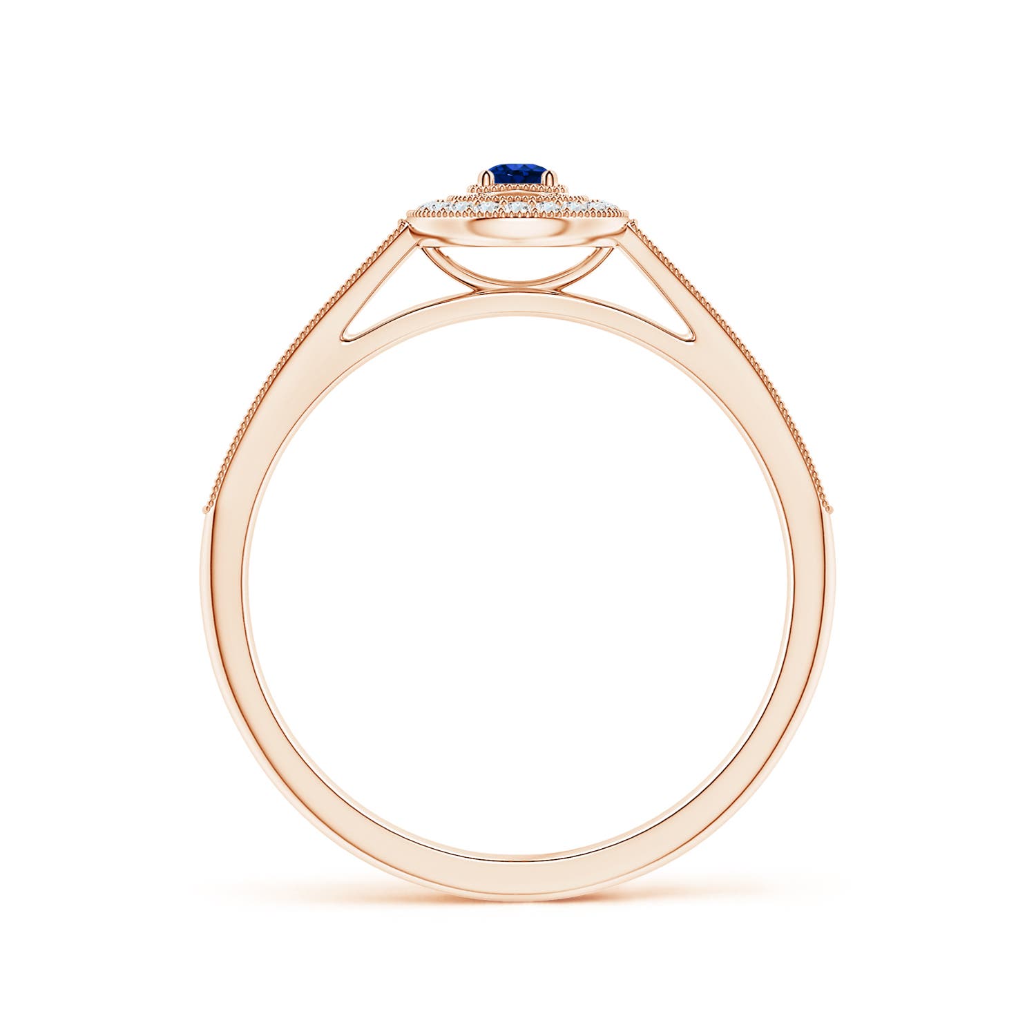 AAAA - Blue Sapphire / 0.24 CT / 14 KT Rose Gold