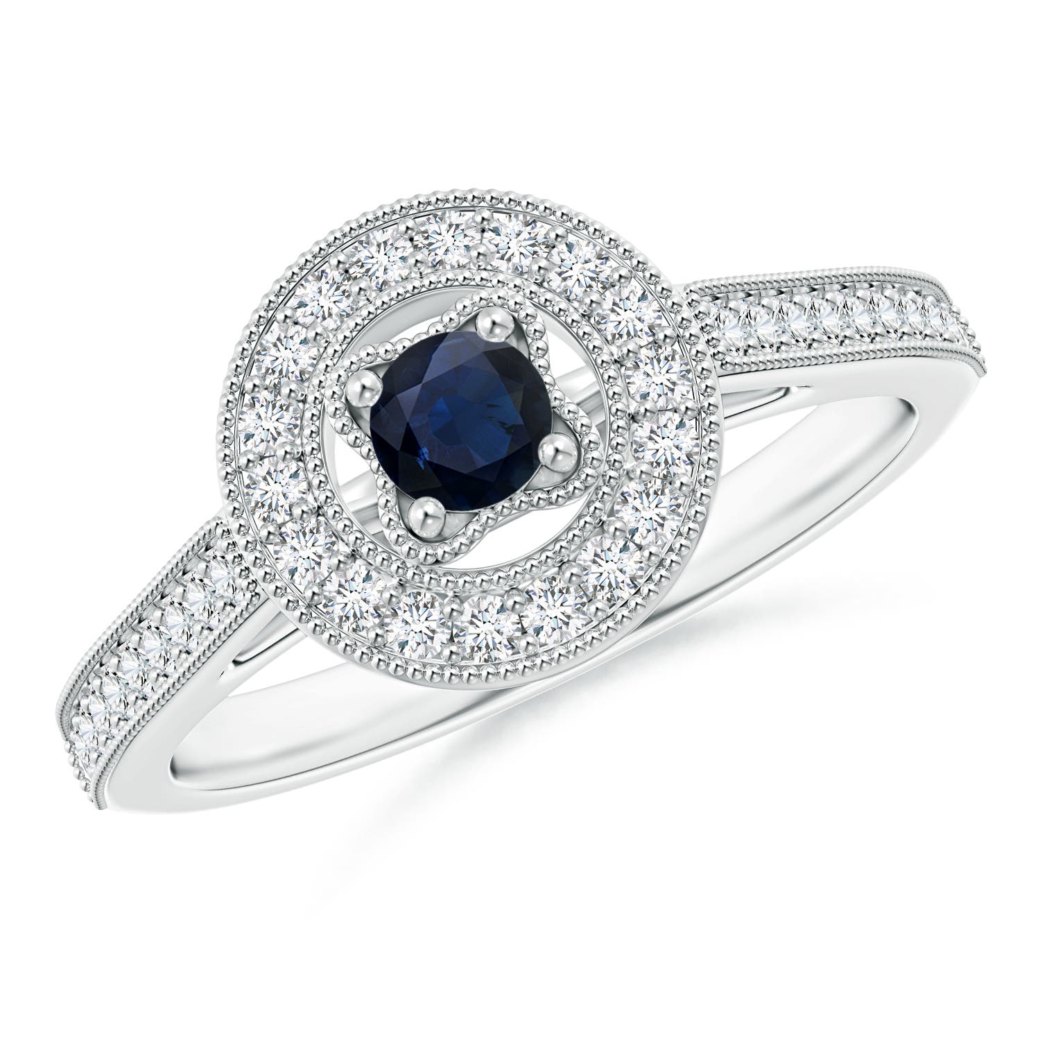 A - Blue Sapphire / 0.52 CT / 14 KT White Gold