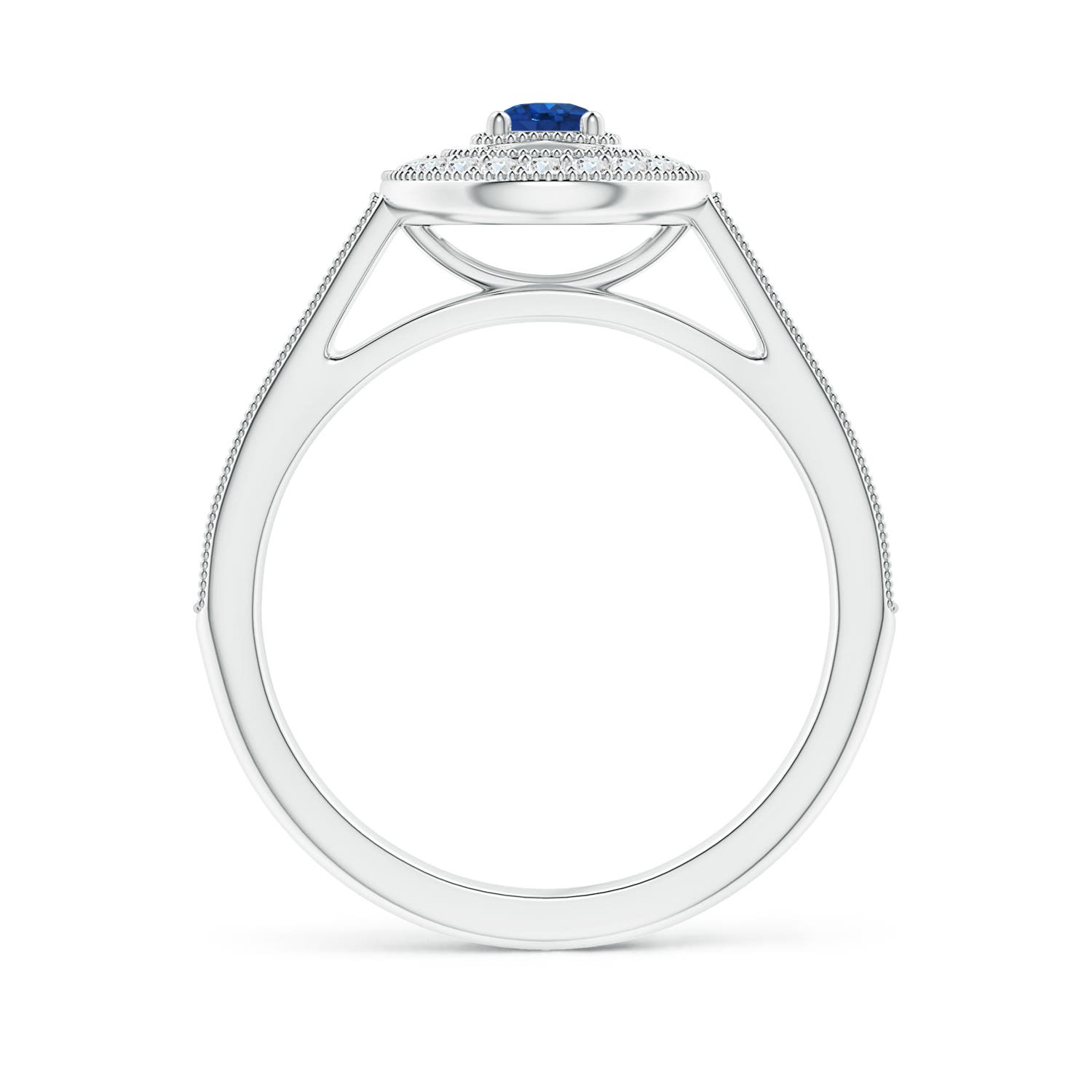 AAA - Blue Sapphire / 0.52 CT / 14 KT White Gold