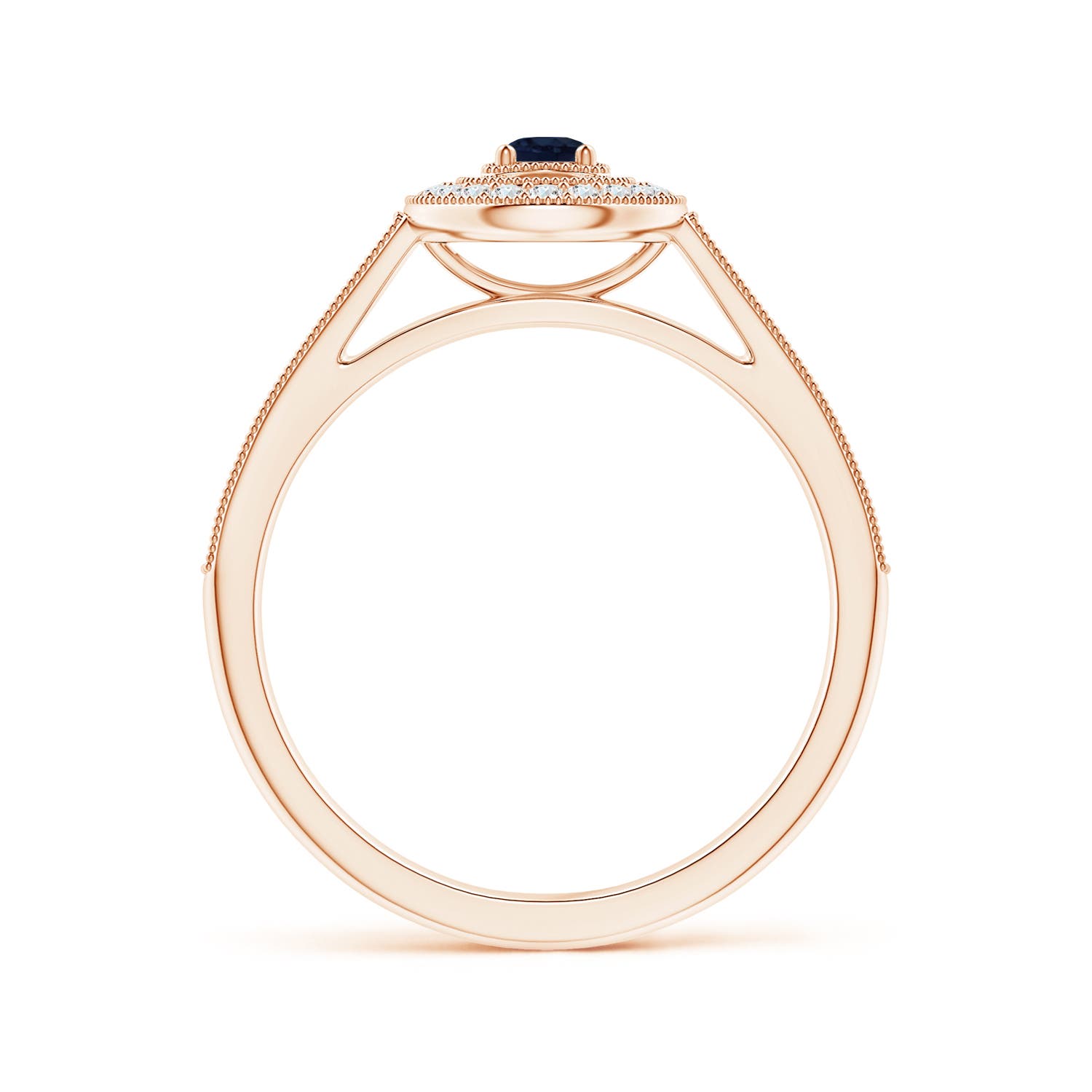 A - Blue Sapphire / 0.35 CT / 14 KT Rose Gold