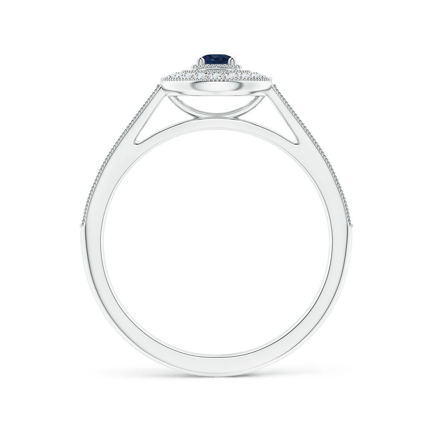 AA - Blue Sapphire / 0.35 CT / 14 KT White Gold