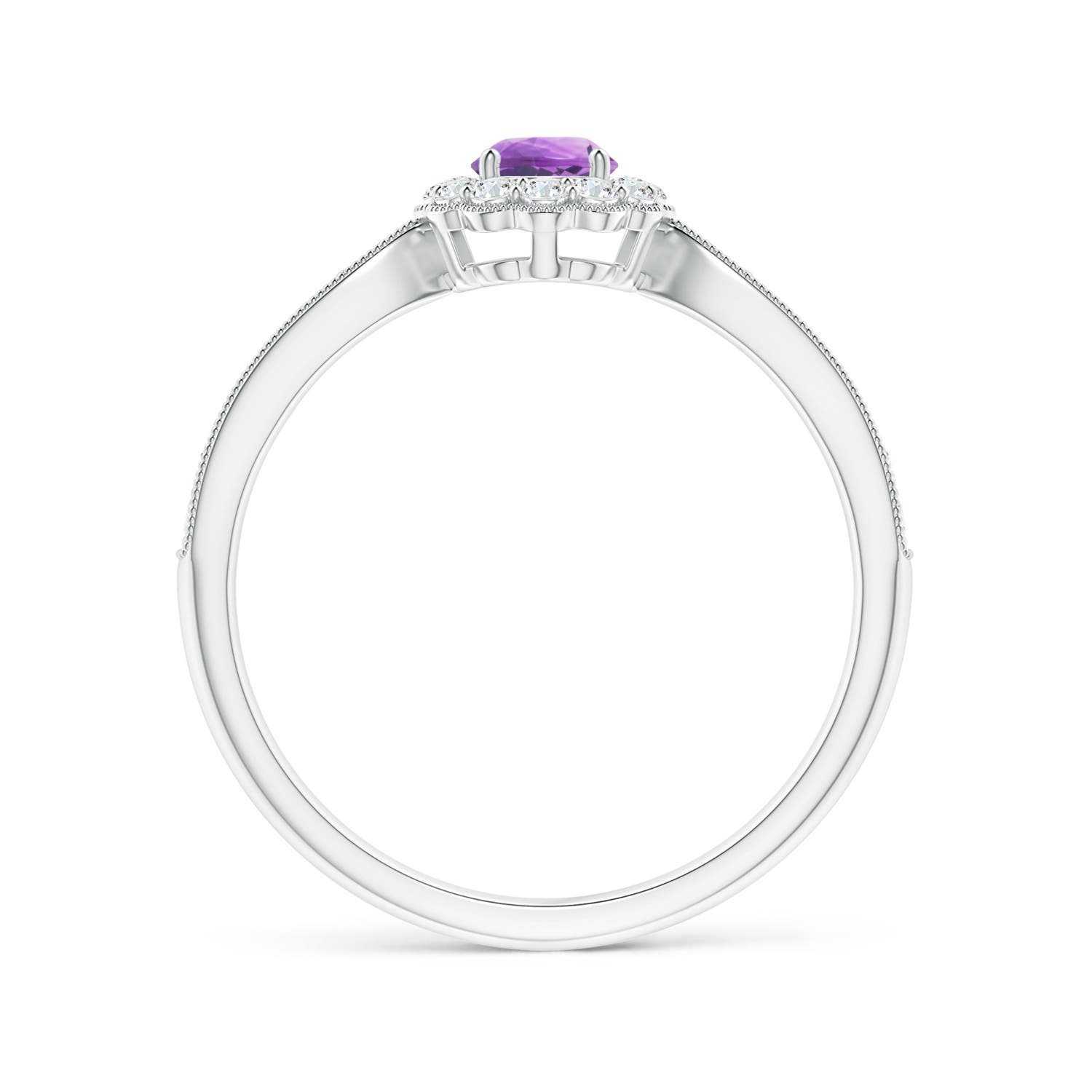 A - Amethyst / 0.5 CT / 14 KT White Gold
