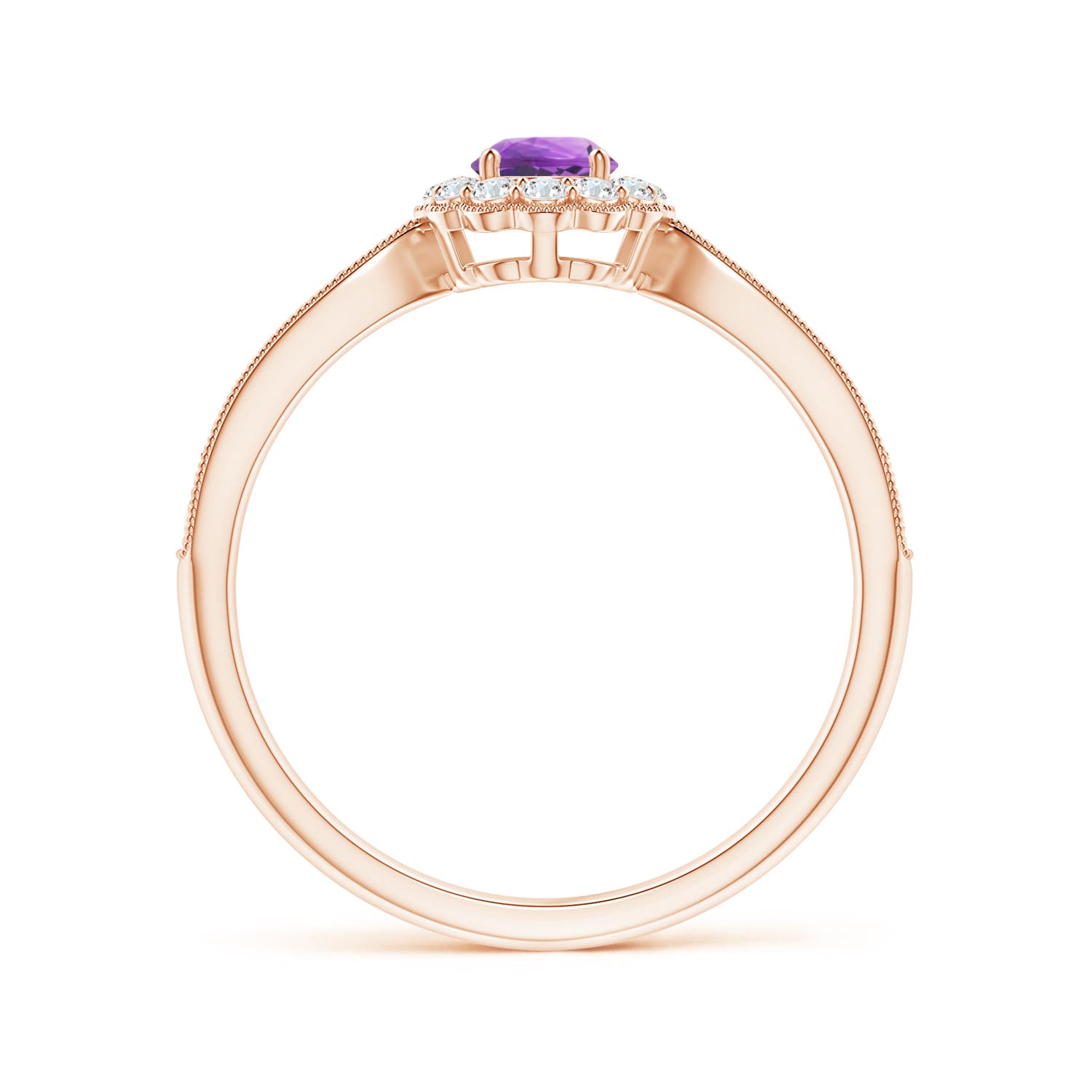 AA - Amethyst / 0.5 CT / 14 KT Rose Gold