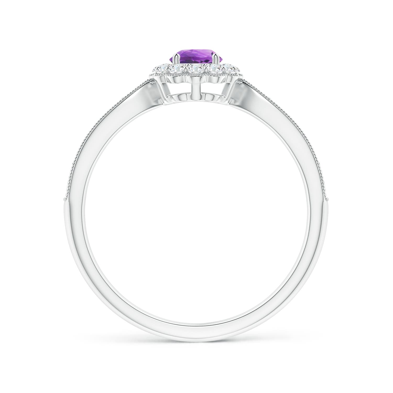 AA - Amethyst / 0.5 CT / 14 KT White Gold