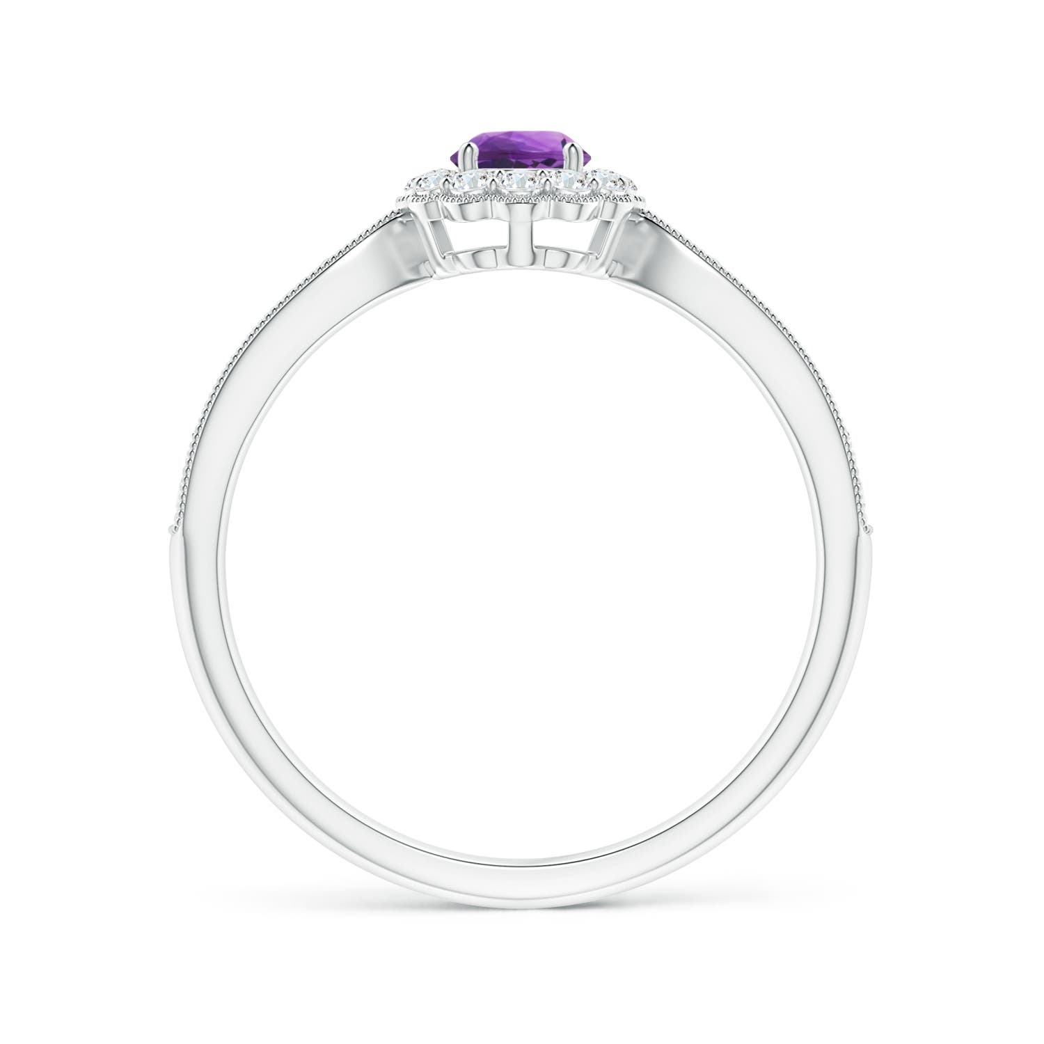 AAA - Amethyst / 0.5 CT / 14 KT White Gold