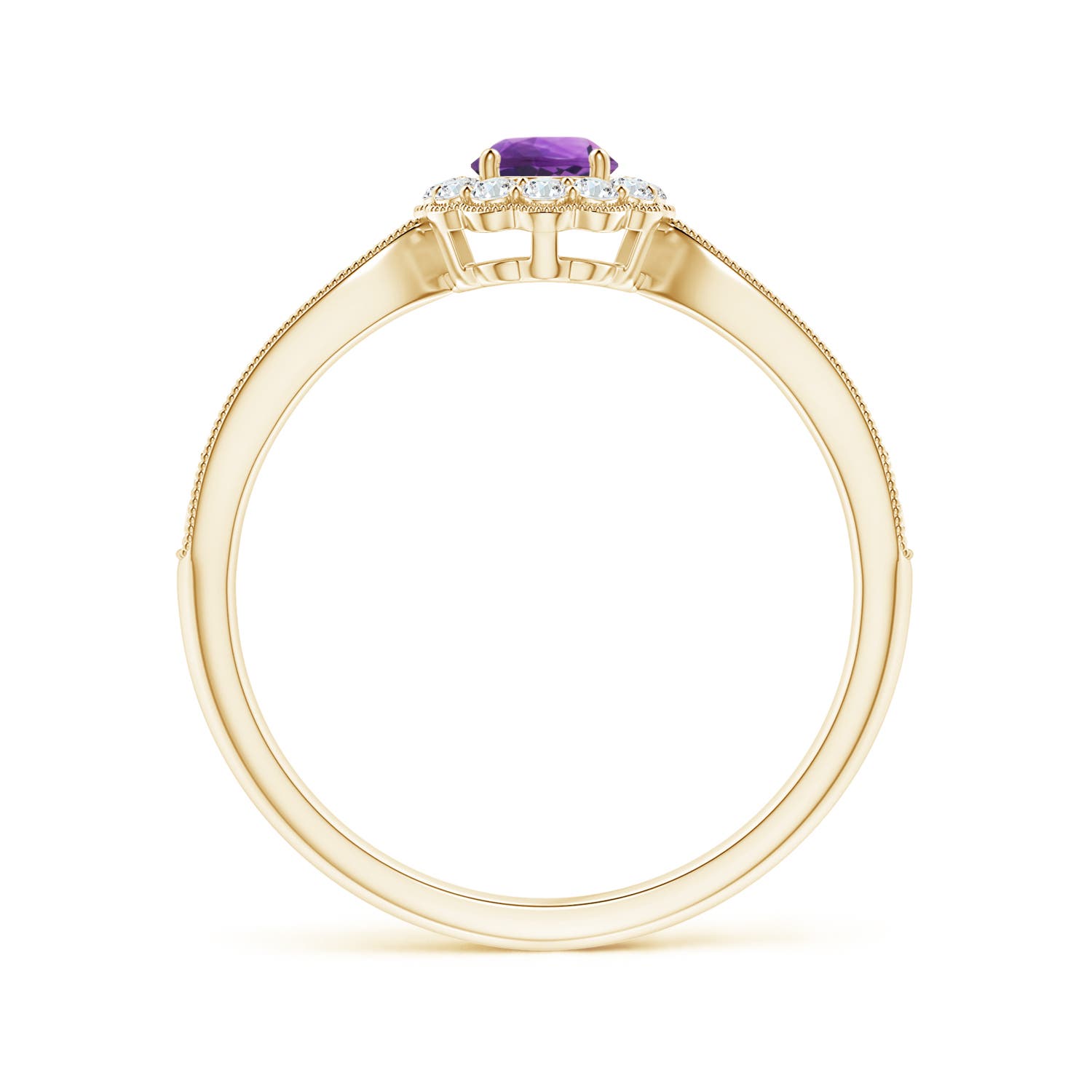 AAA - Amethyst / 0.5 CT / 14 KT Yellow Gold