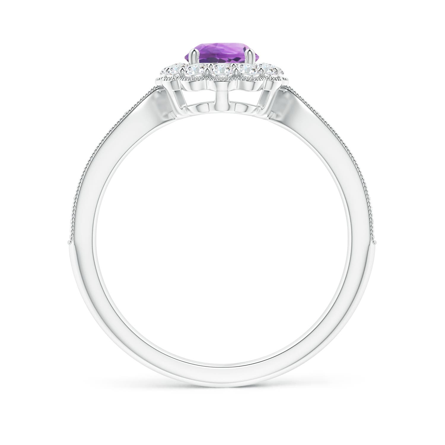 A - Amethyst / 0.82 CT / 14 KT White Gold