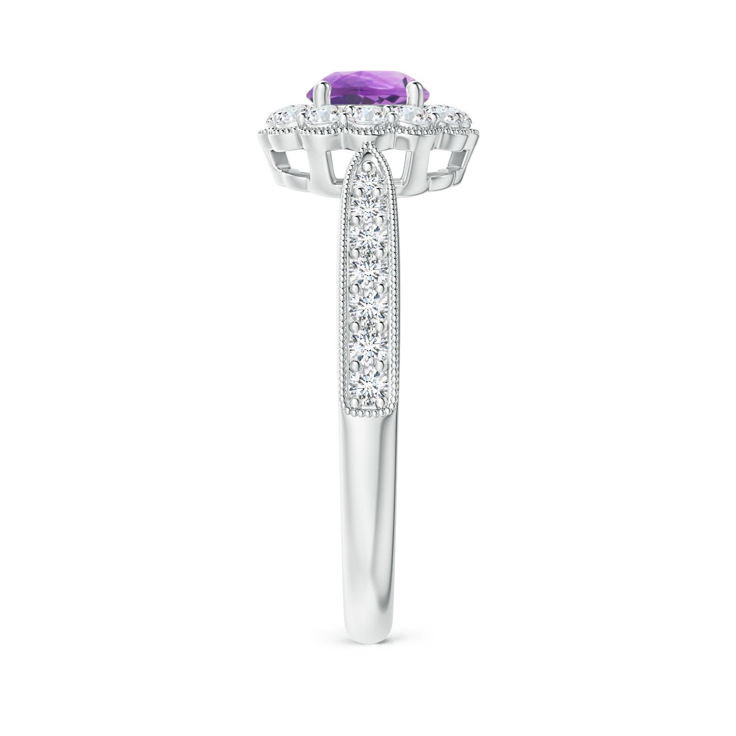 A - Amethyst / 0.82 CT / 14 KT White Gold