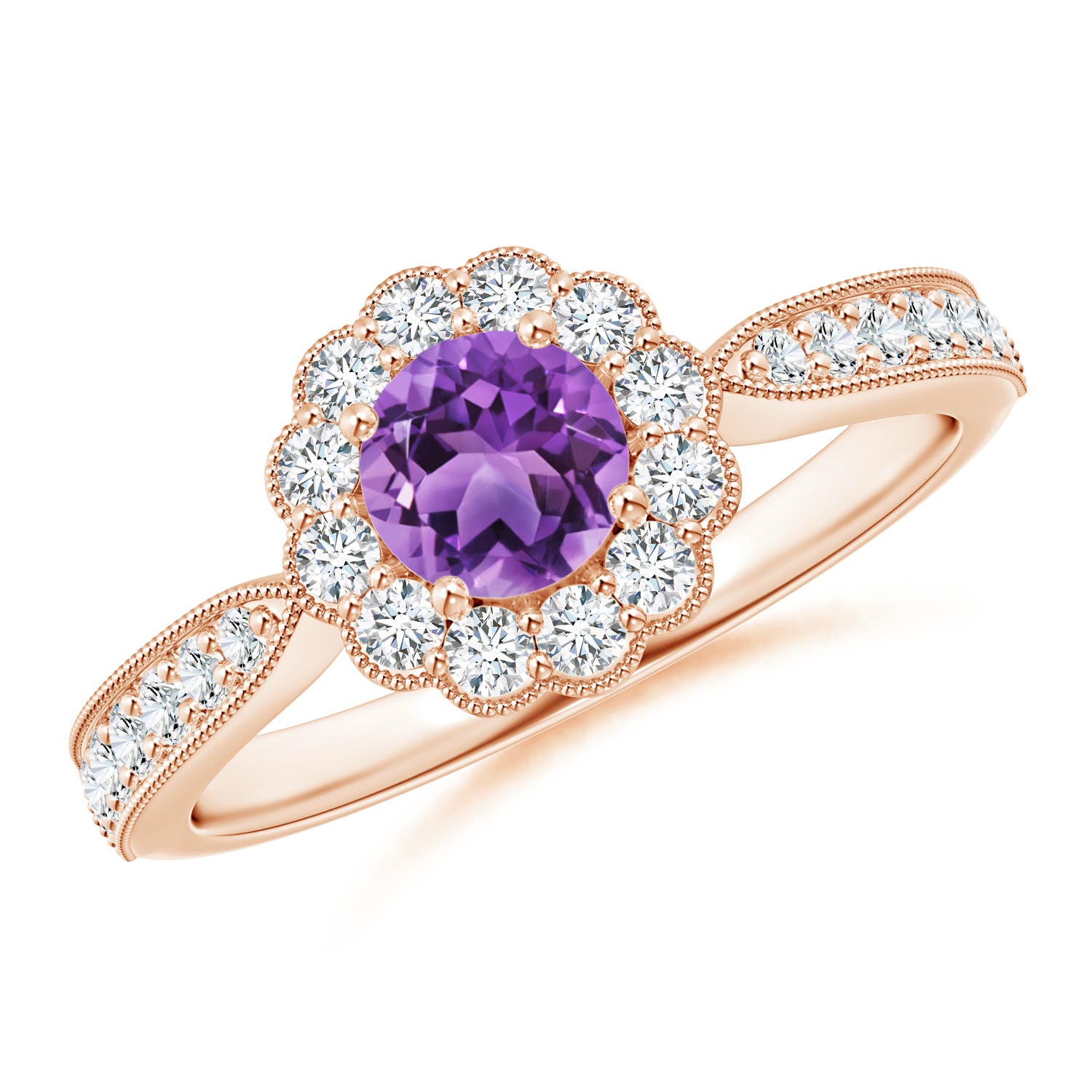 AA - Amethyst / 0.82 CT / 14 KT Rose Gold