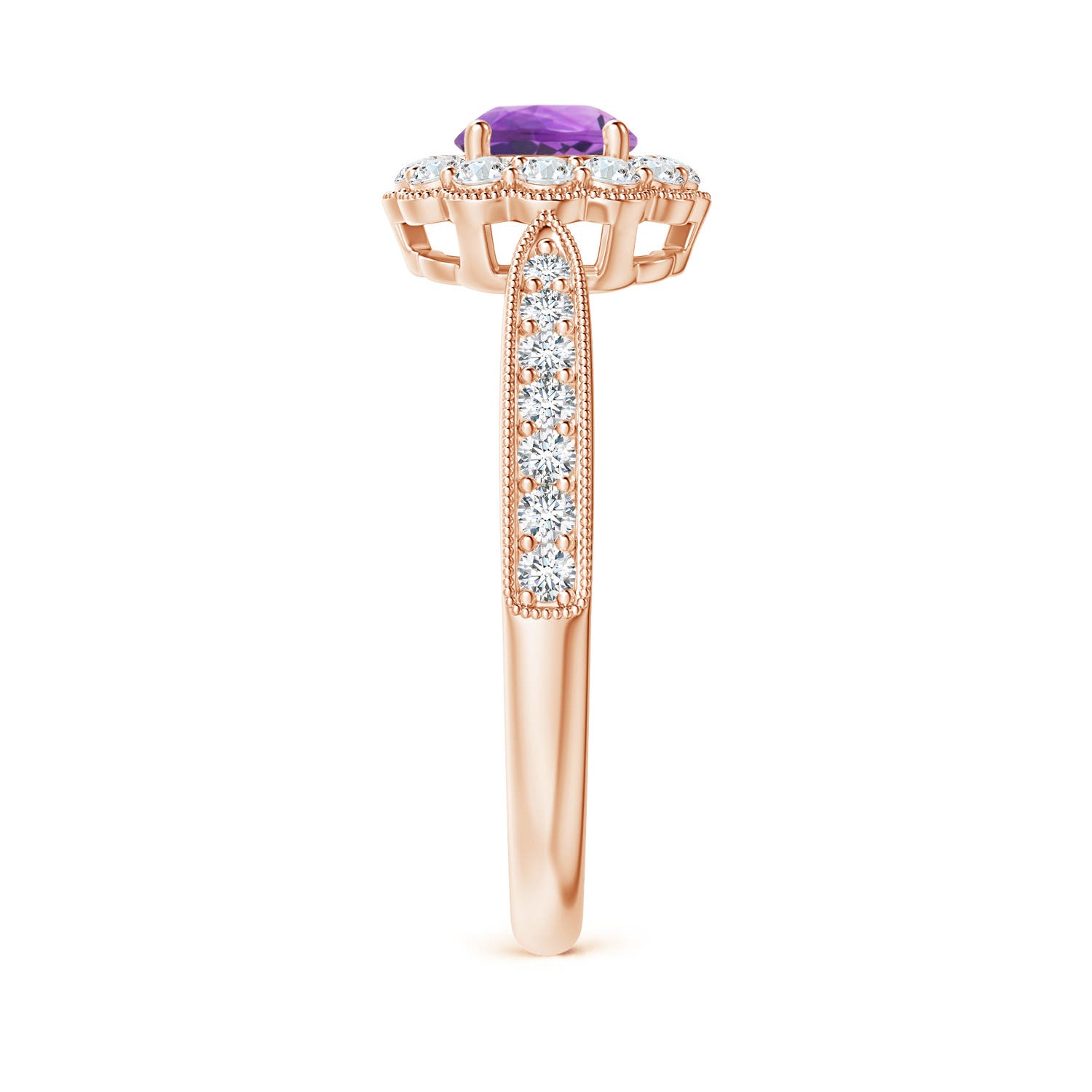 AA - Amethyst / 0.82 CT / 14 KT Rose Gold