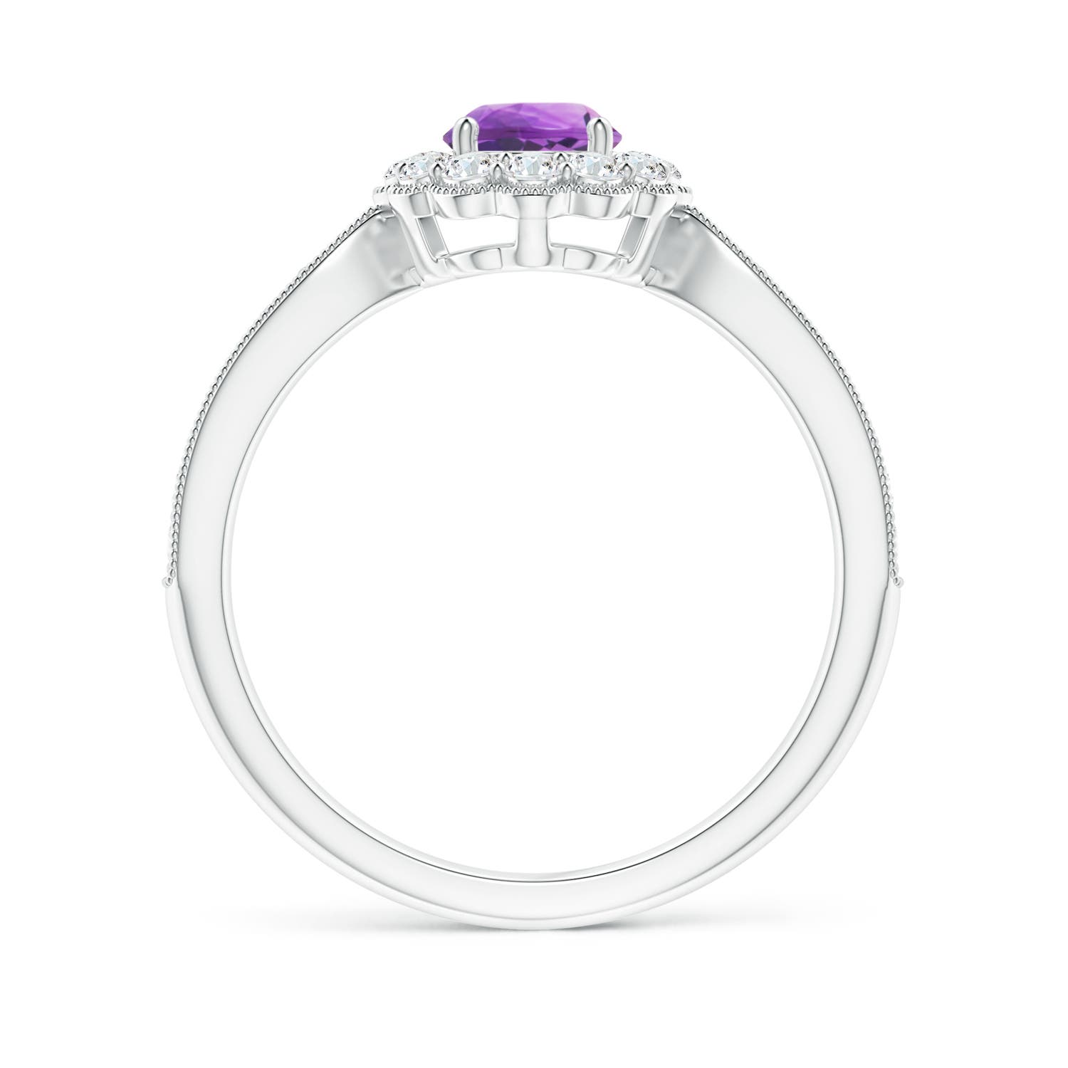 AA - Amethyst / 0.82 CT / 14 KT White Gold