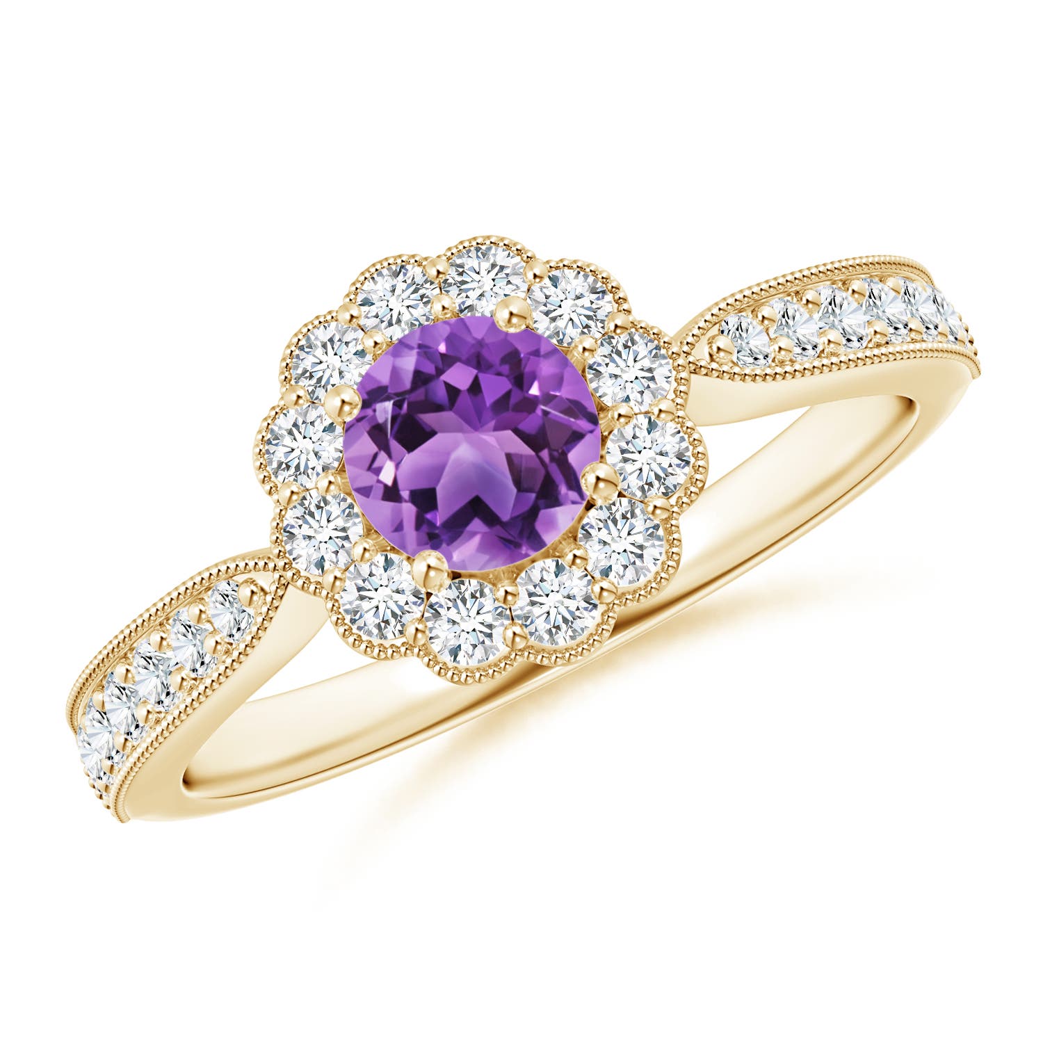 AA - Amethyst / 0.82 CT / 14 KT Yellow Gold