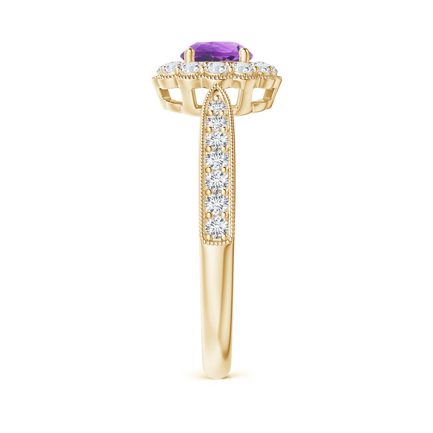 AA - Amethyst / 0.82 CT / 14 KT Yellow Gold