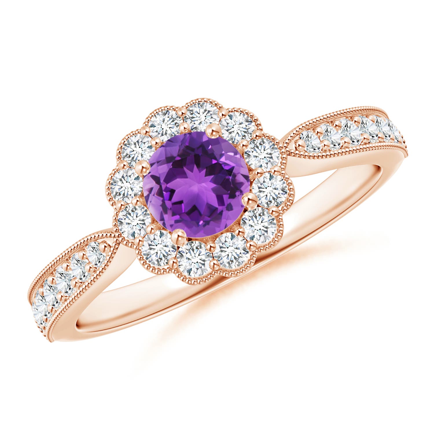 AAA - Amethyst / 0.82 CT / 14 KT Rose Gold