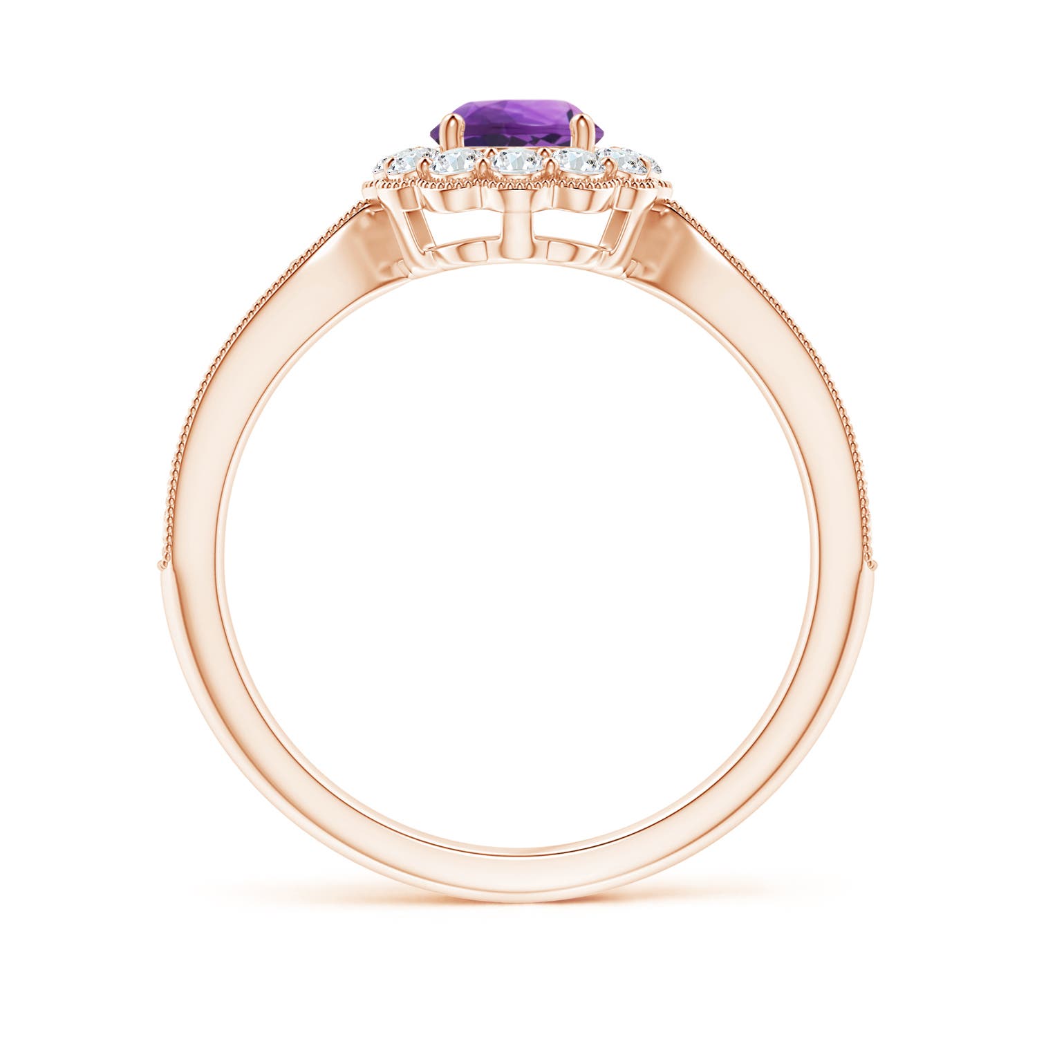 AAA - Amethyst / 0.82 CT / 14 KT Rose Gold