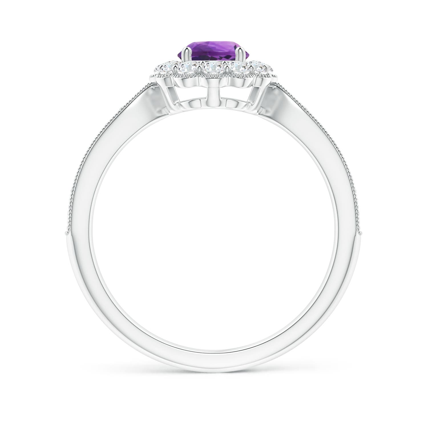 AAA - Amethyst / 0.82 CT / 14 KT White Gold