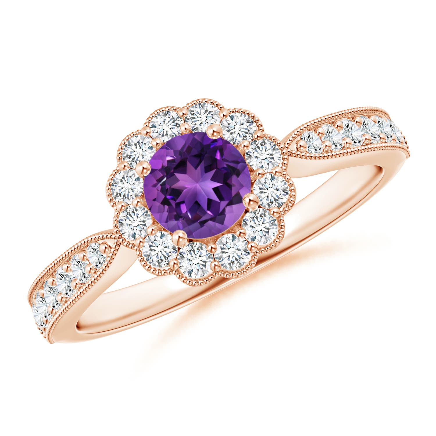 AAAA - Amethyst / 0.82 CT / 14 KT Rose Gold