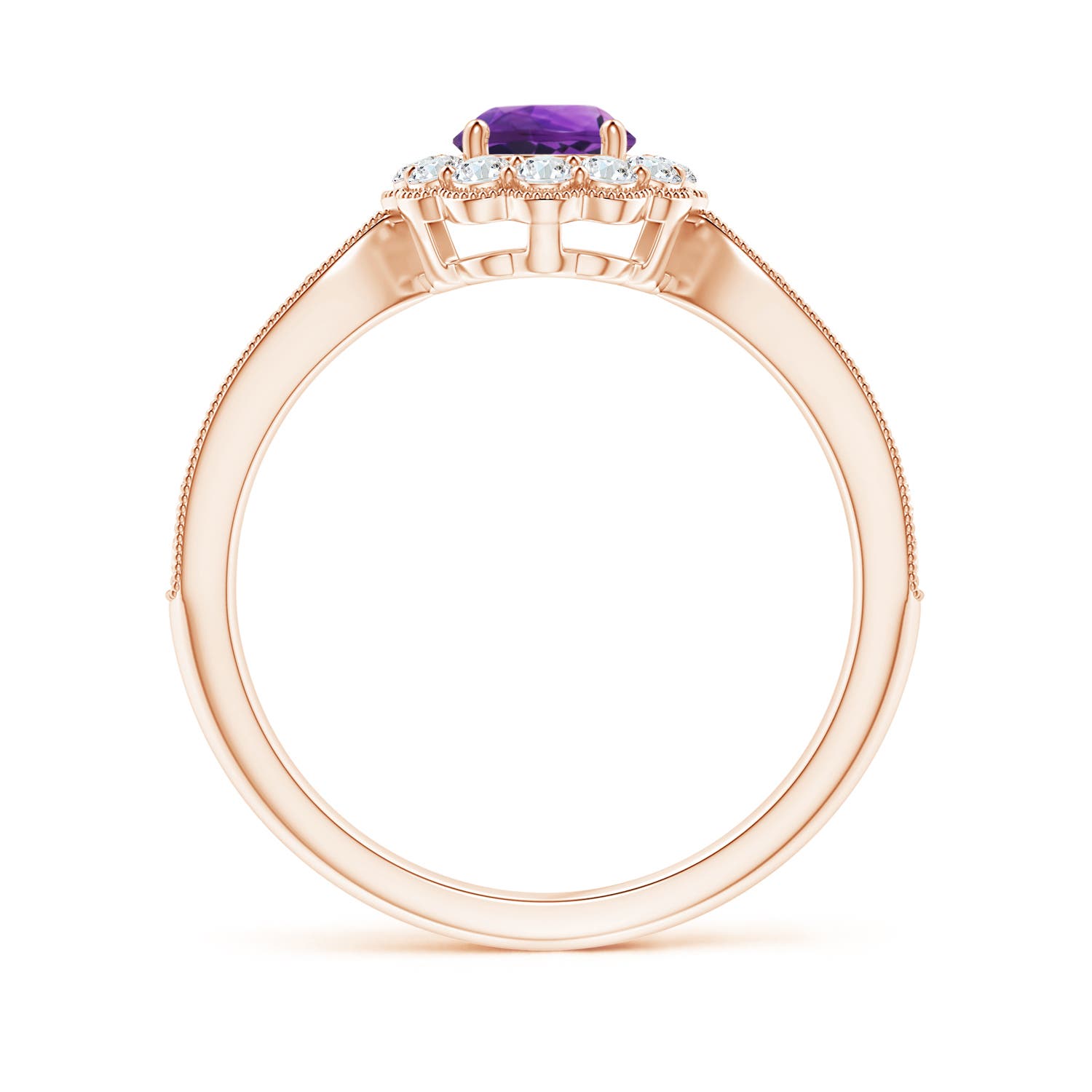 AAAA - Amethyst / 0.82 CT / 14 KT Rose Gold