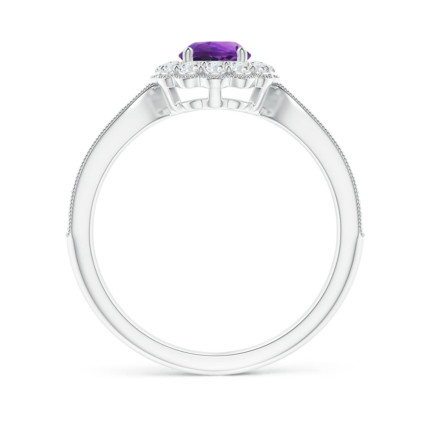 AAAA - Amethyst / 0.82 CT / 14 KT White Gold