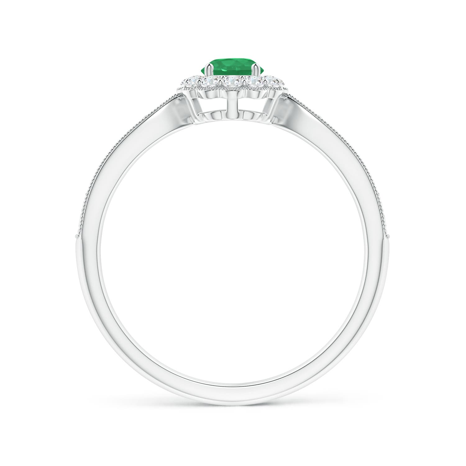 A - Emerald / 0.49 CT / 14 KT White Gold