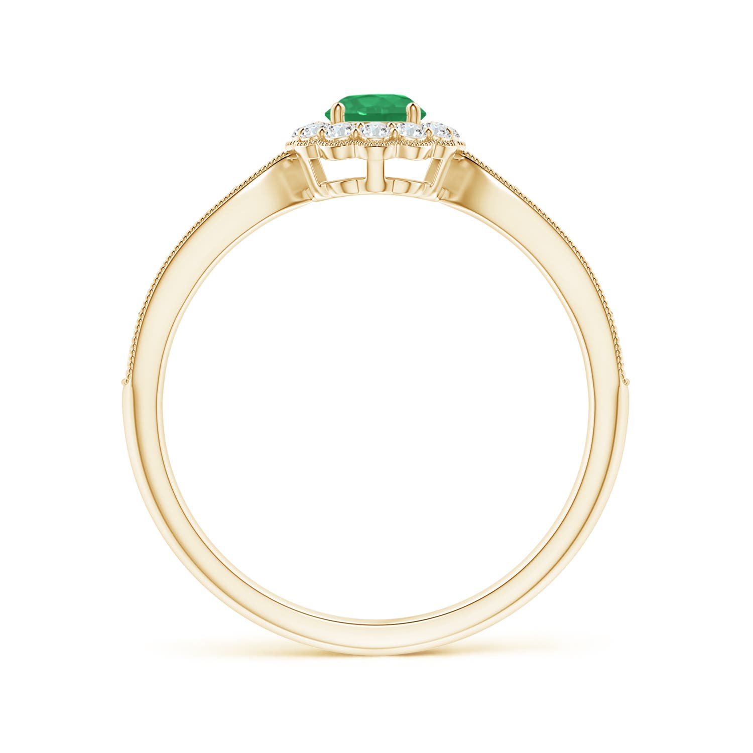 A - Emerald / 0.49 CT / 14 KT Yellow Gold