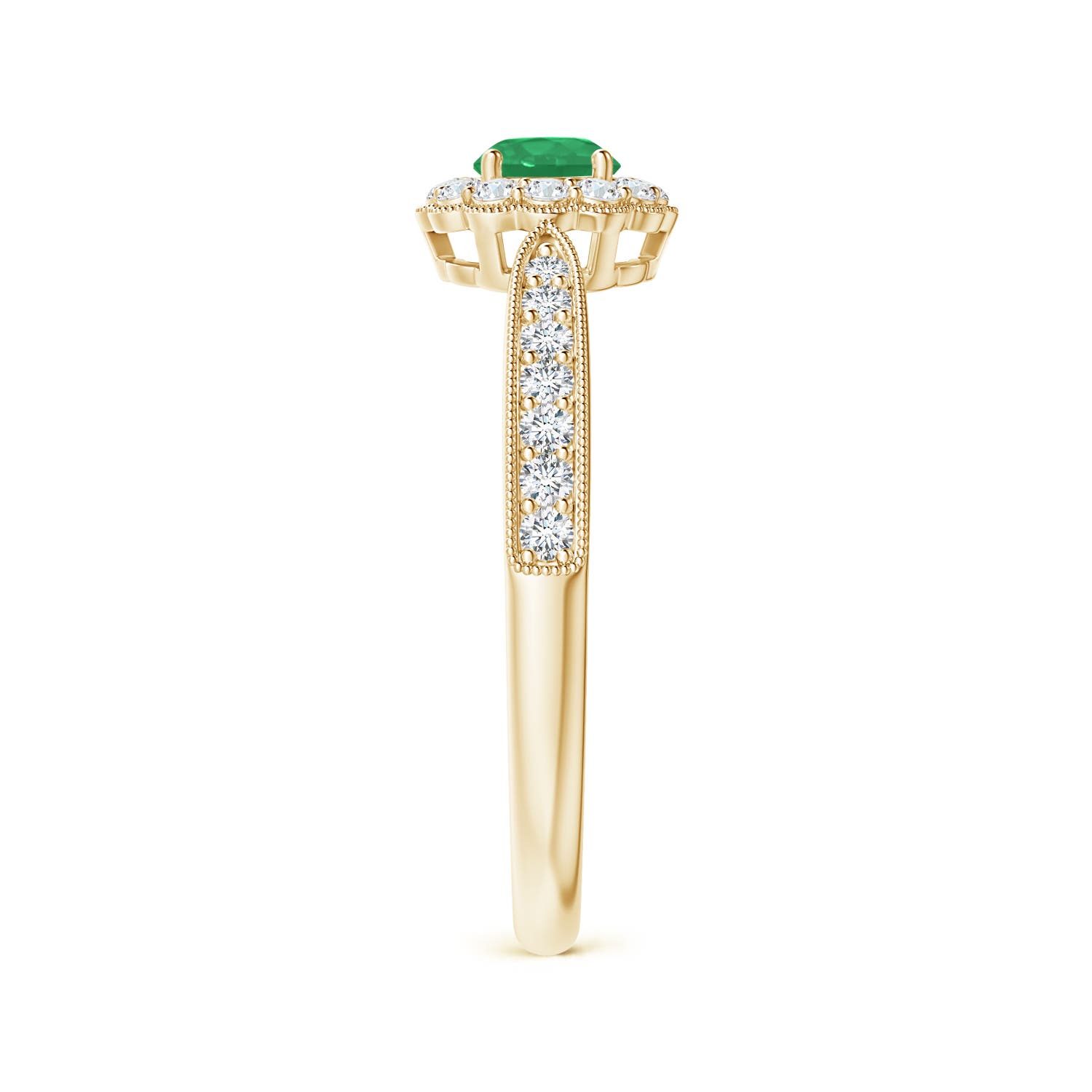 A - Emerald / 0.49 CT / 14 KT Yellow Gold