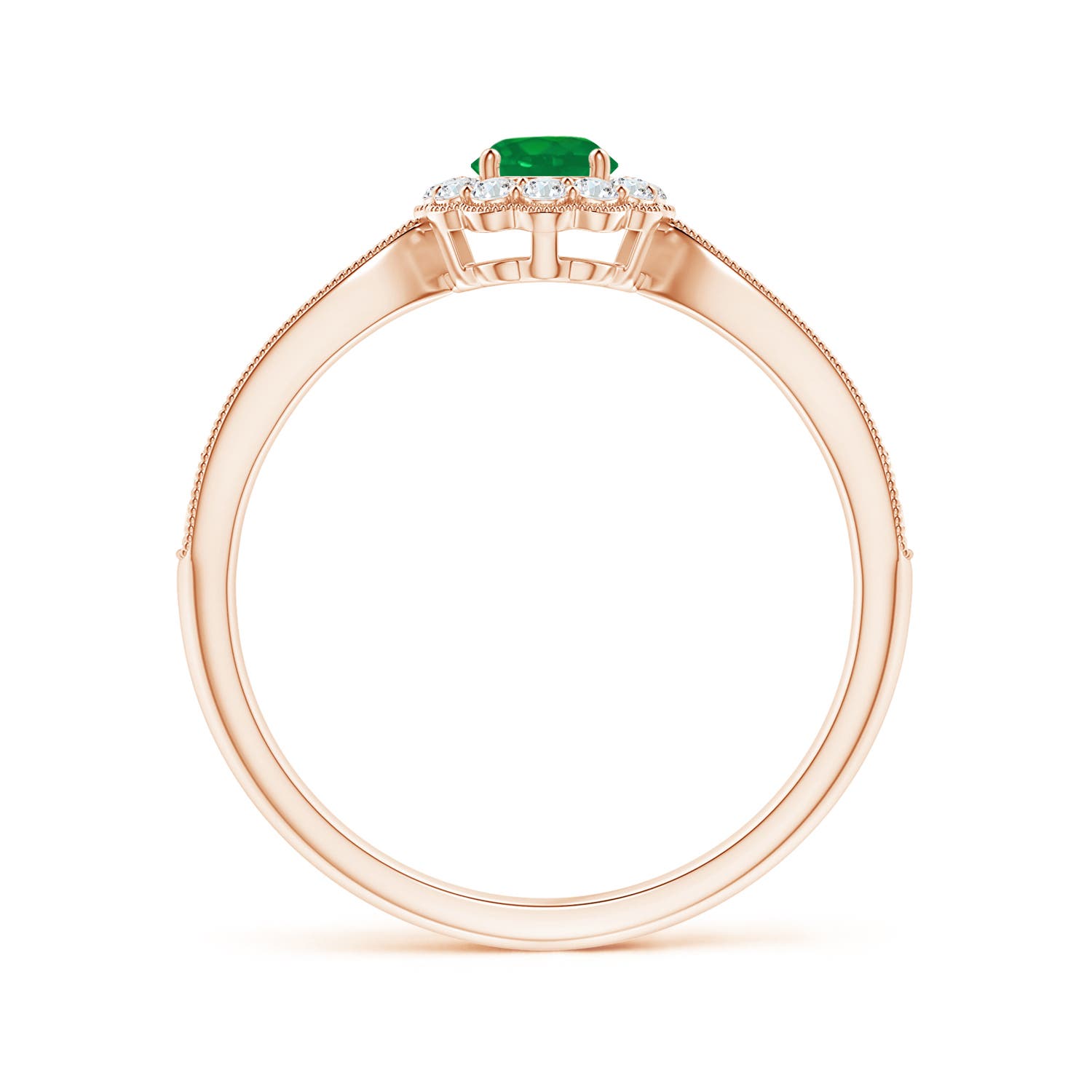 AA - Emerald / 0.49 CT / 14 KT Rose Gold