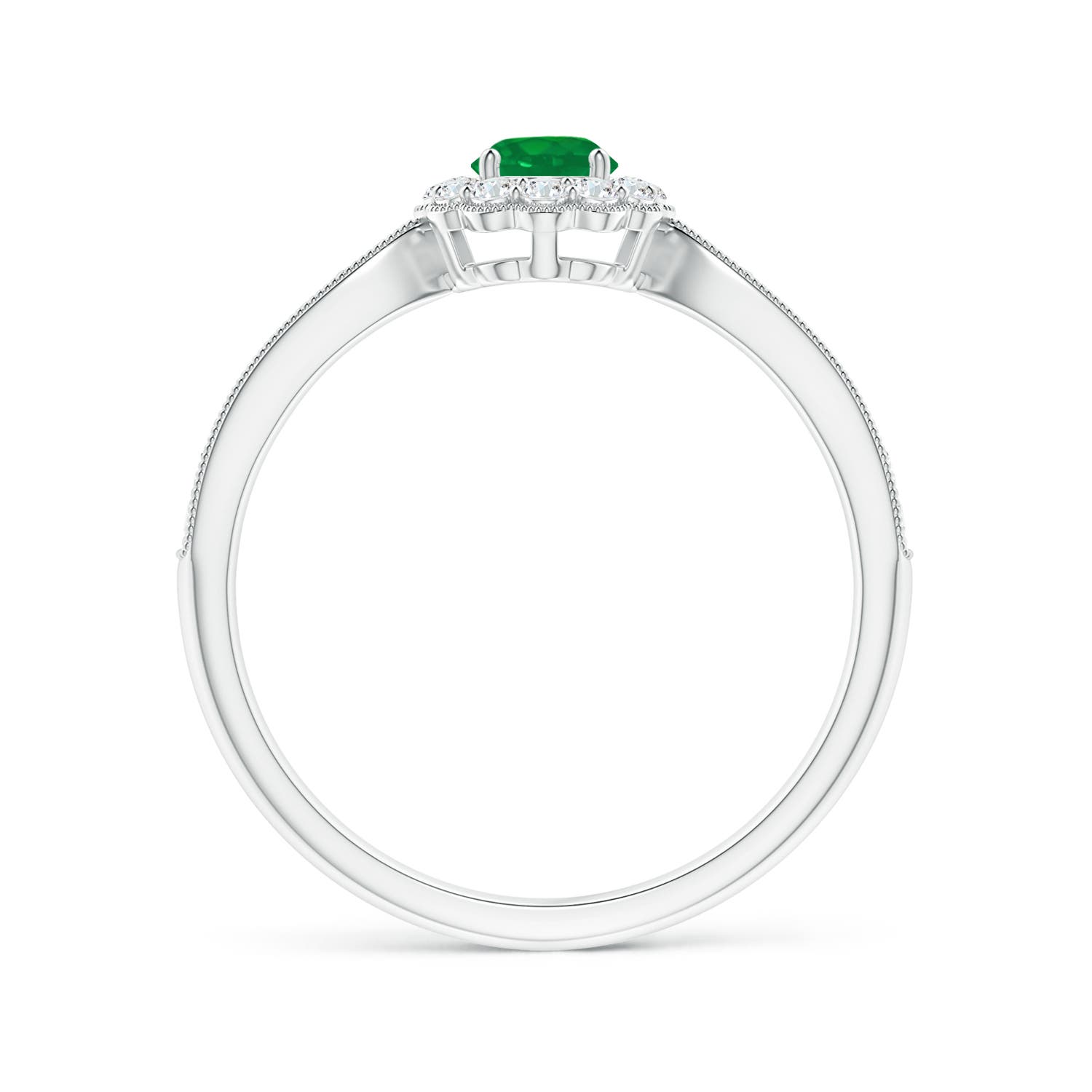 AA - Emerald / 0.49 CT / 14 KT White Gold