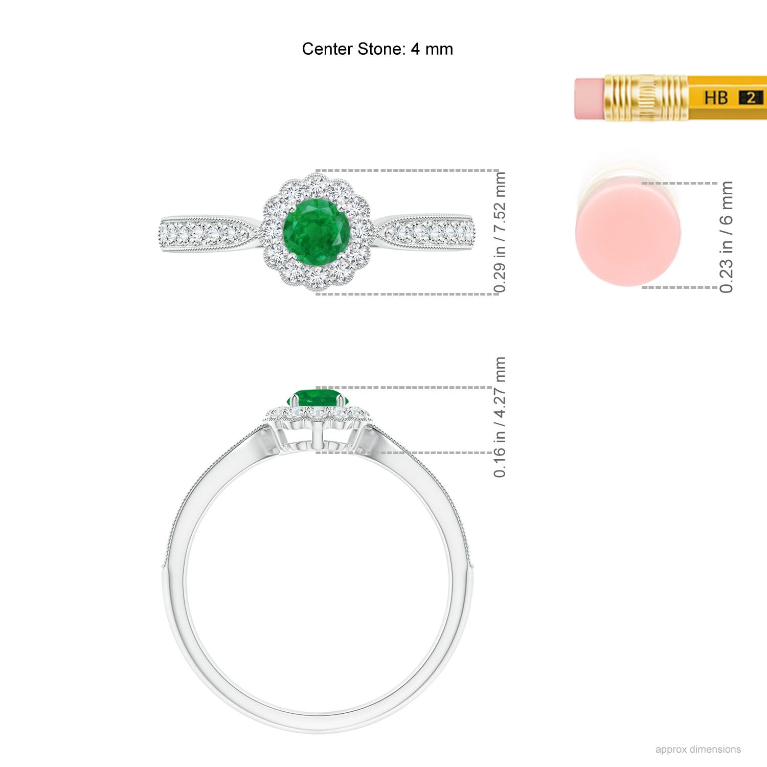 AA - Emerald / 0.49 CT / 14 KT White Gold