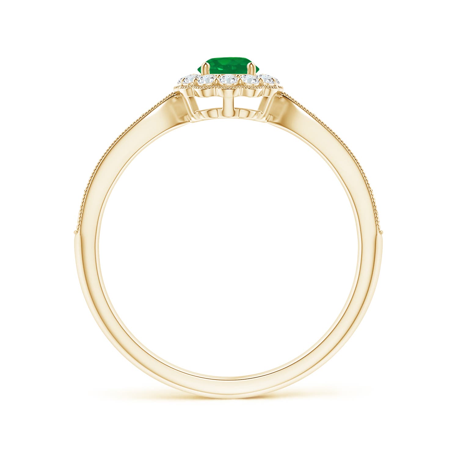 AA - Emerald / 0.49 CT / 14 KT Yellow Gold