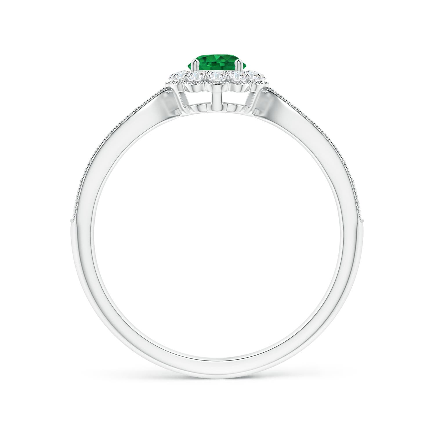 AAA - Emerald / 0.49 CT / 14 KT White Gold