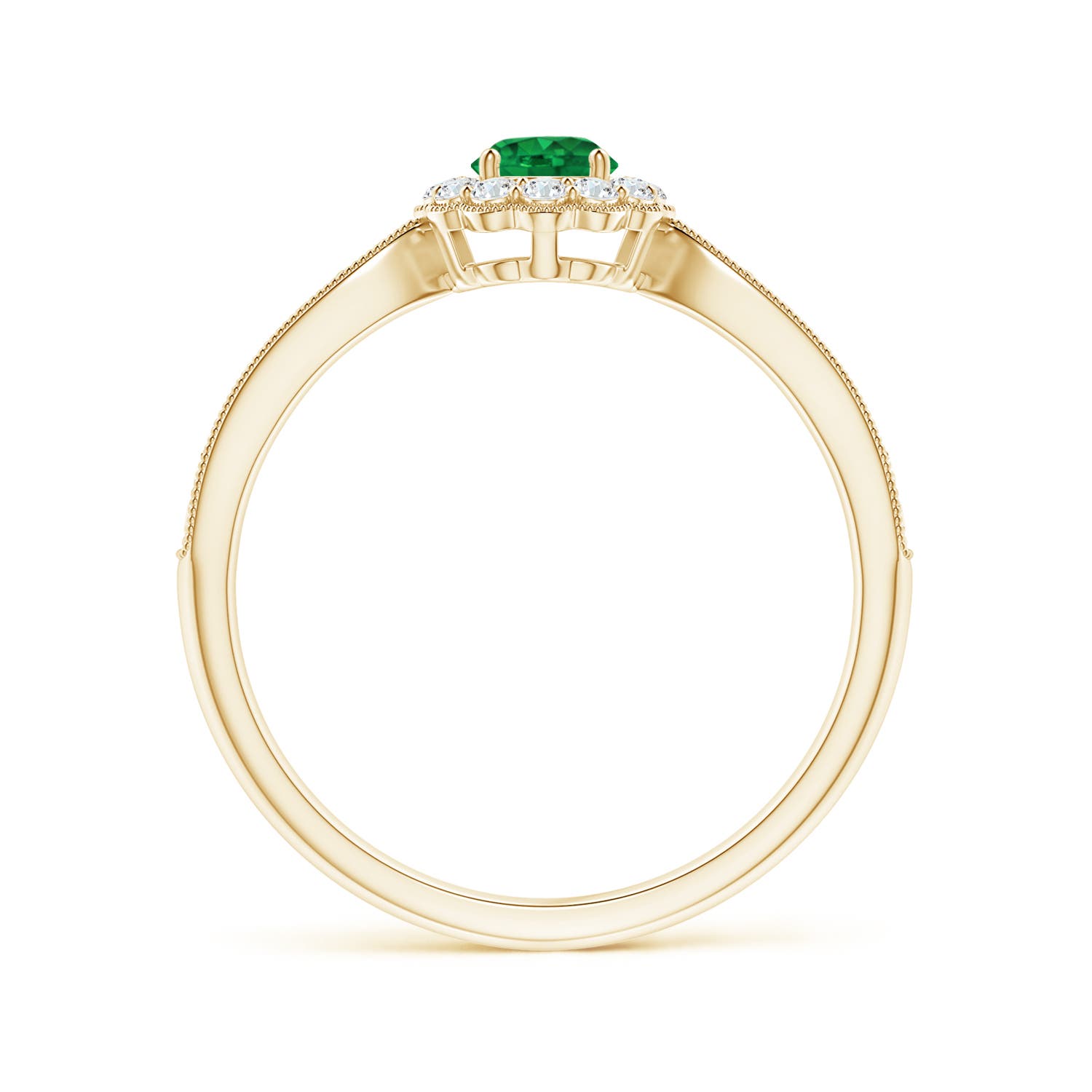 AAA - Emerald / 0.49 CT / 14 KT Yellow Gold