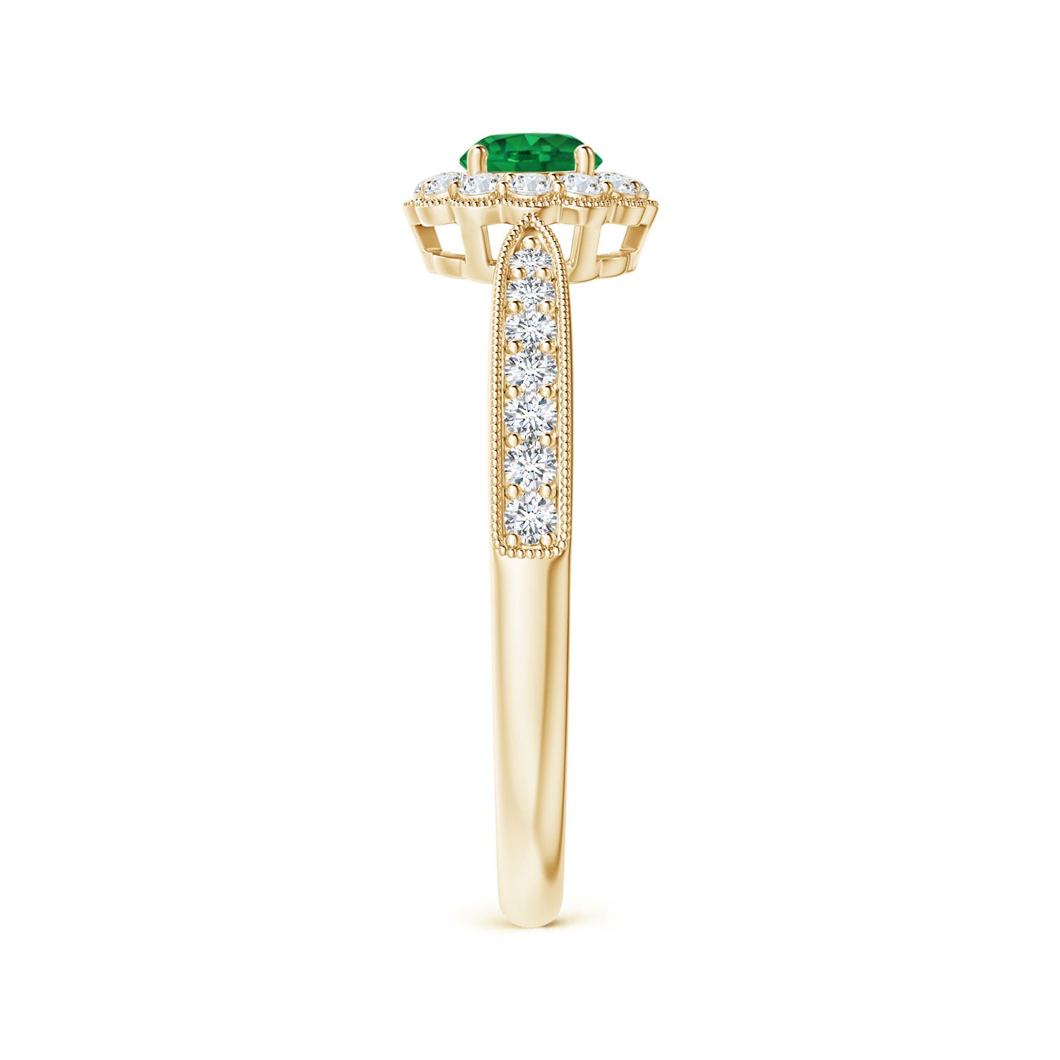 AAA - Emerald / 0.49 CT / 14 KT Yellow Gold