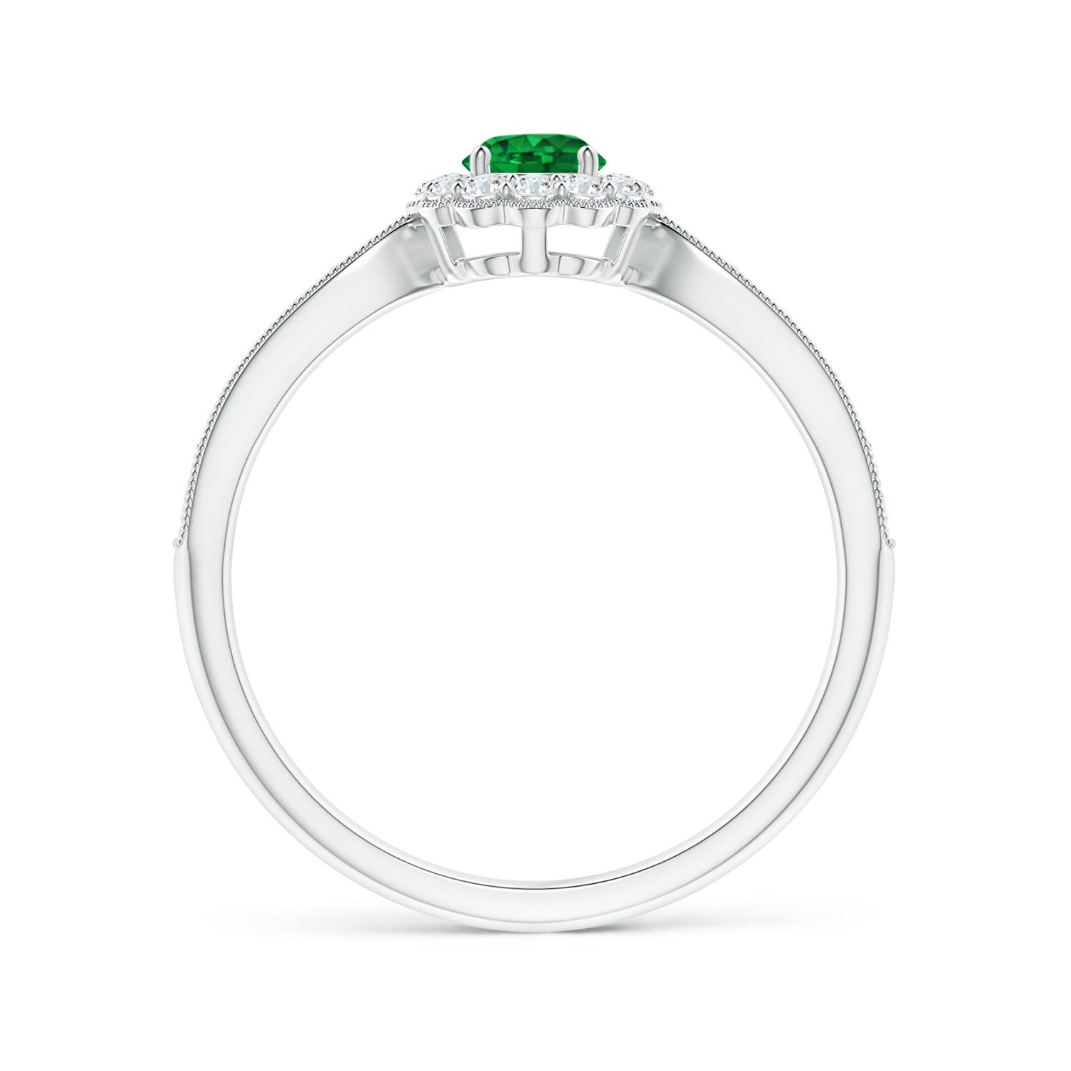 AAAA - Emerald / 0.49 CT / 14 KT White Gold