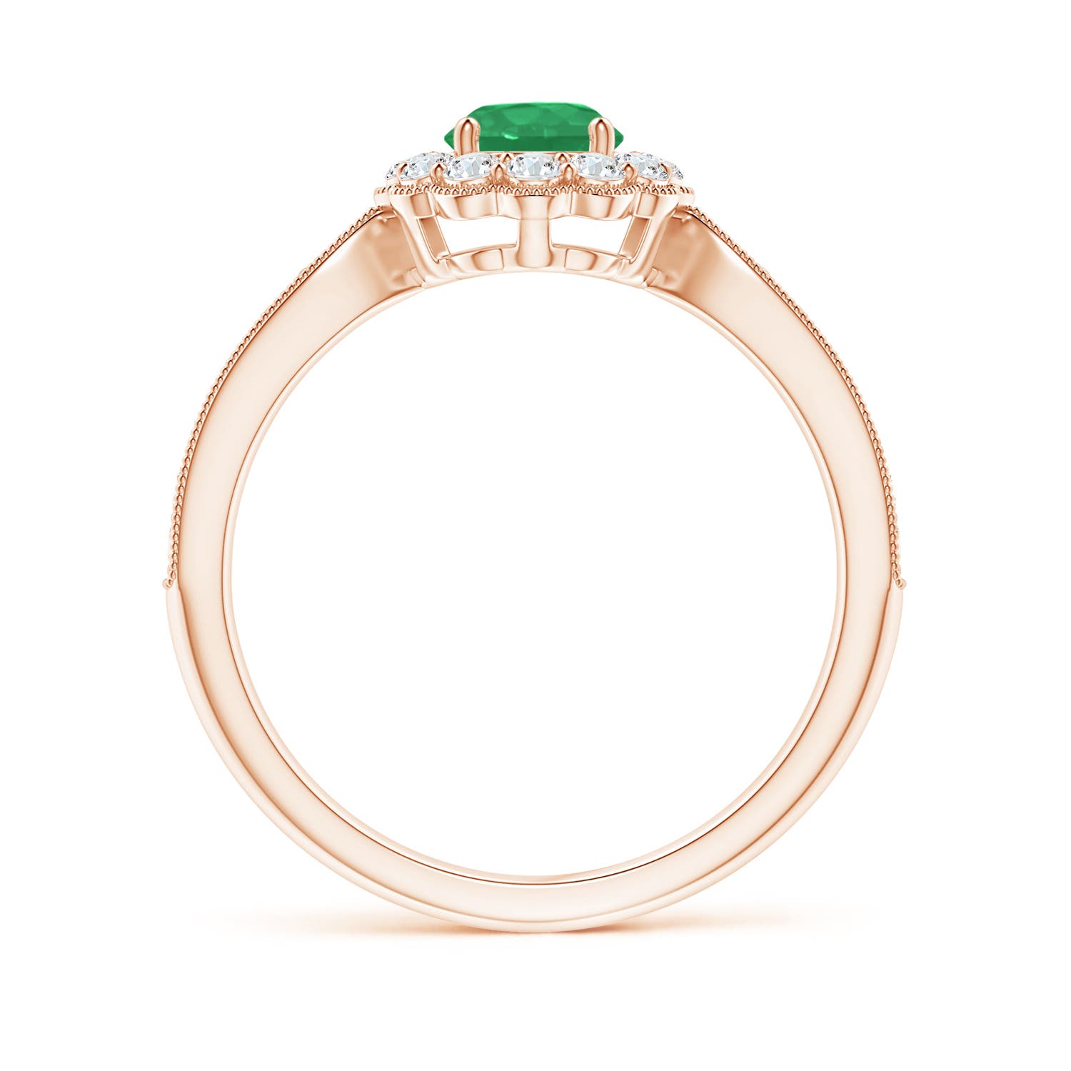 A - Emerald / 0.82 CT / 14 KT Rose Gold