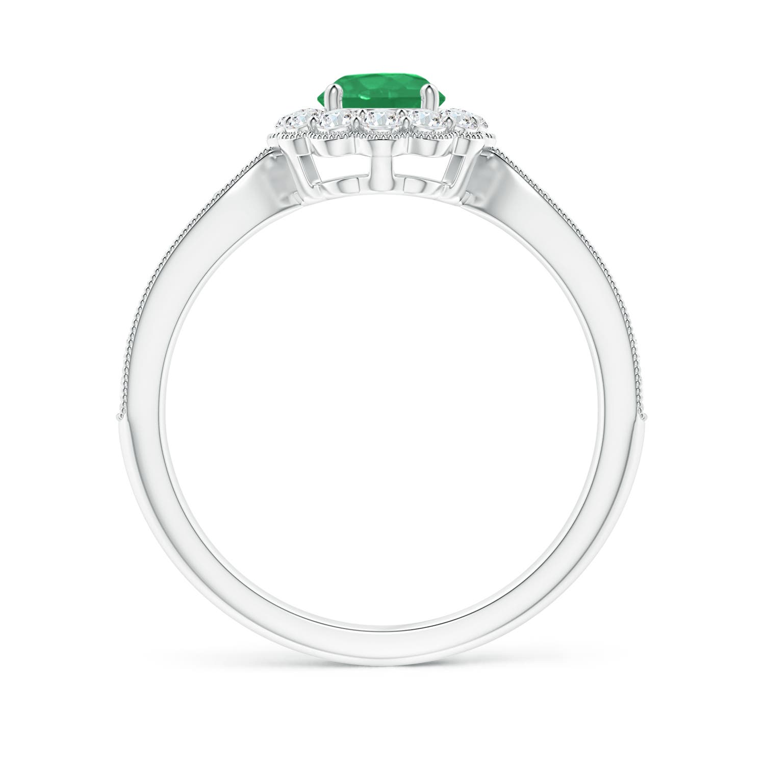 A - Emerald / 0.82 CT / 14 KT White Gold