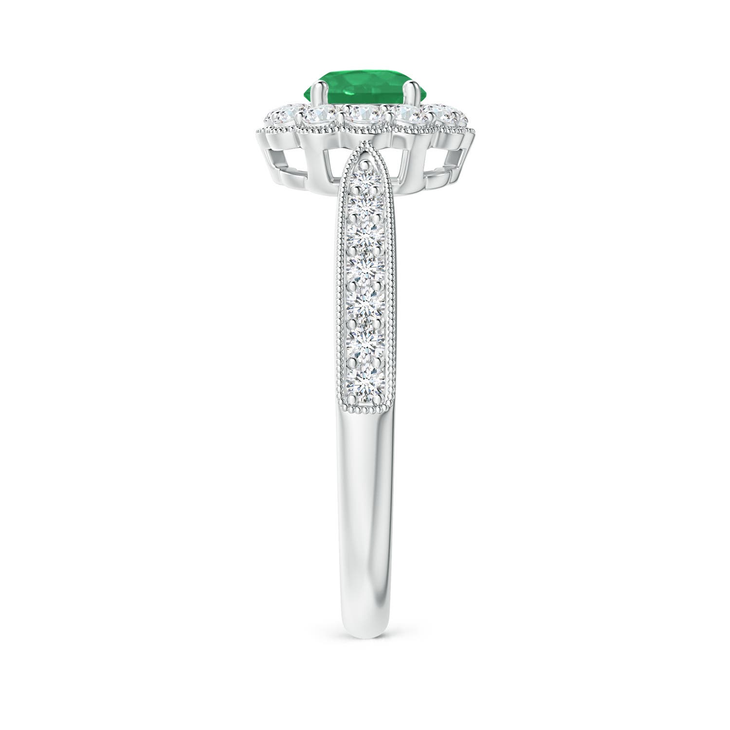 A - Emerald / 0.82 CT / 14 KT White Gold