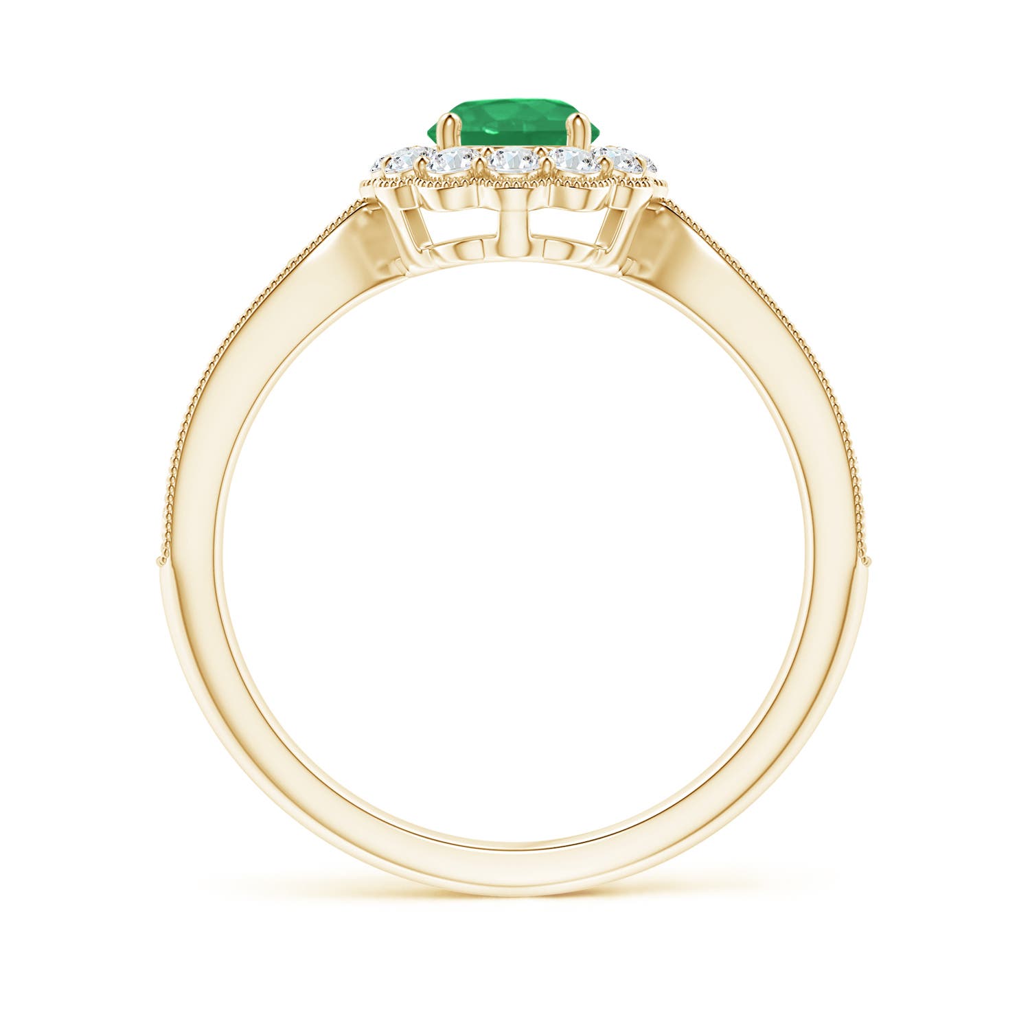 A - Emerald / 0.82 CT / 14 KT Yellow Gold