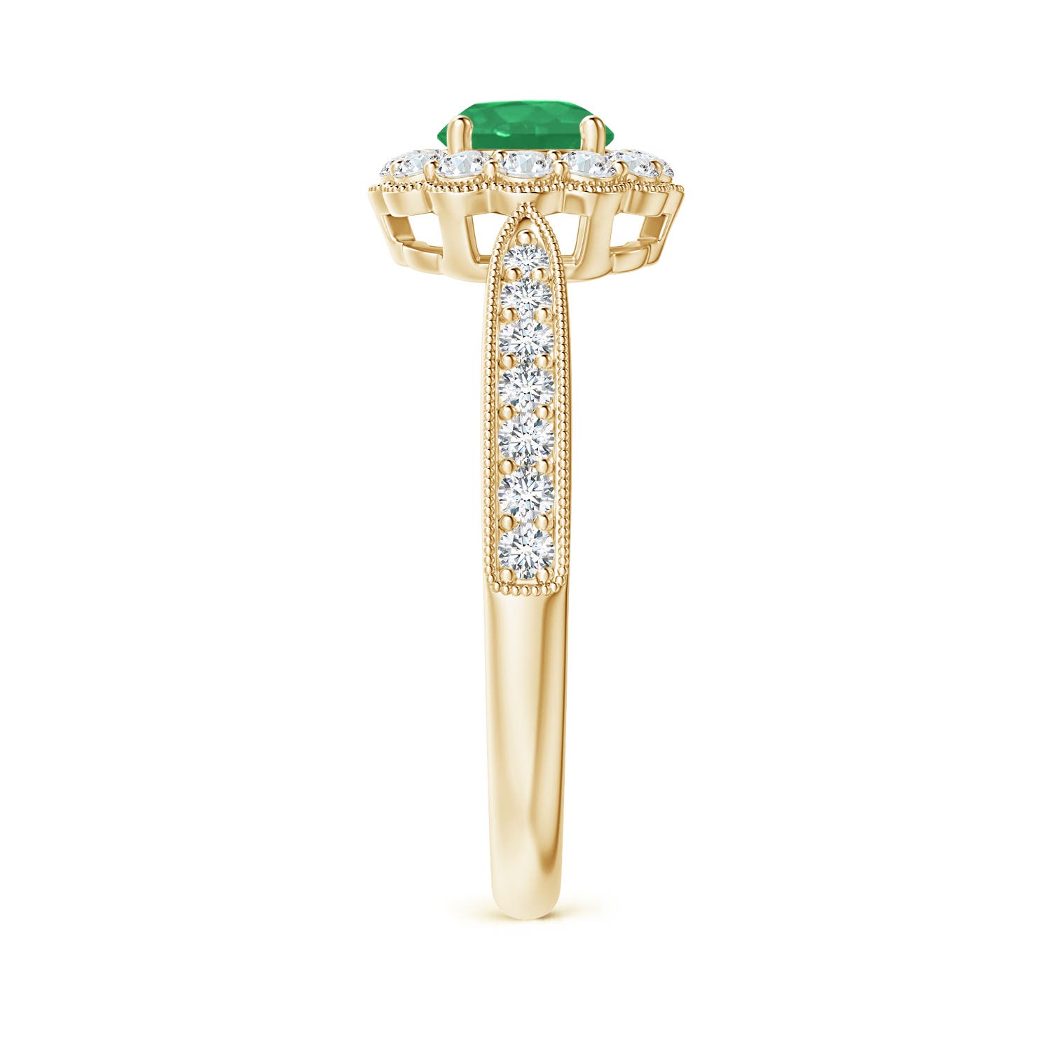 A - Emerald / 0.82 CT / 14 KT Yellow Gold