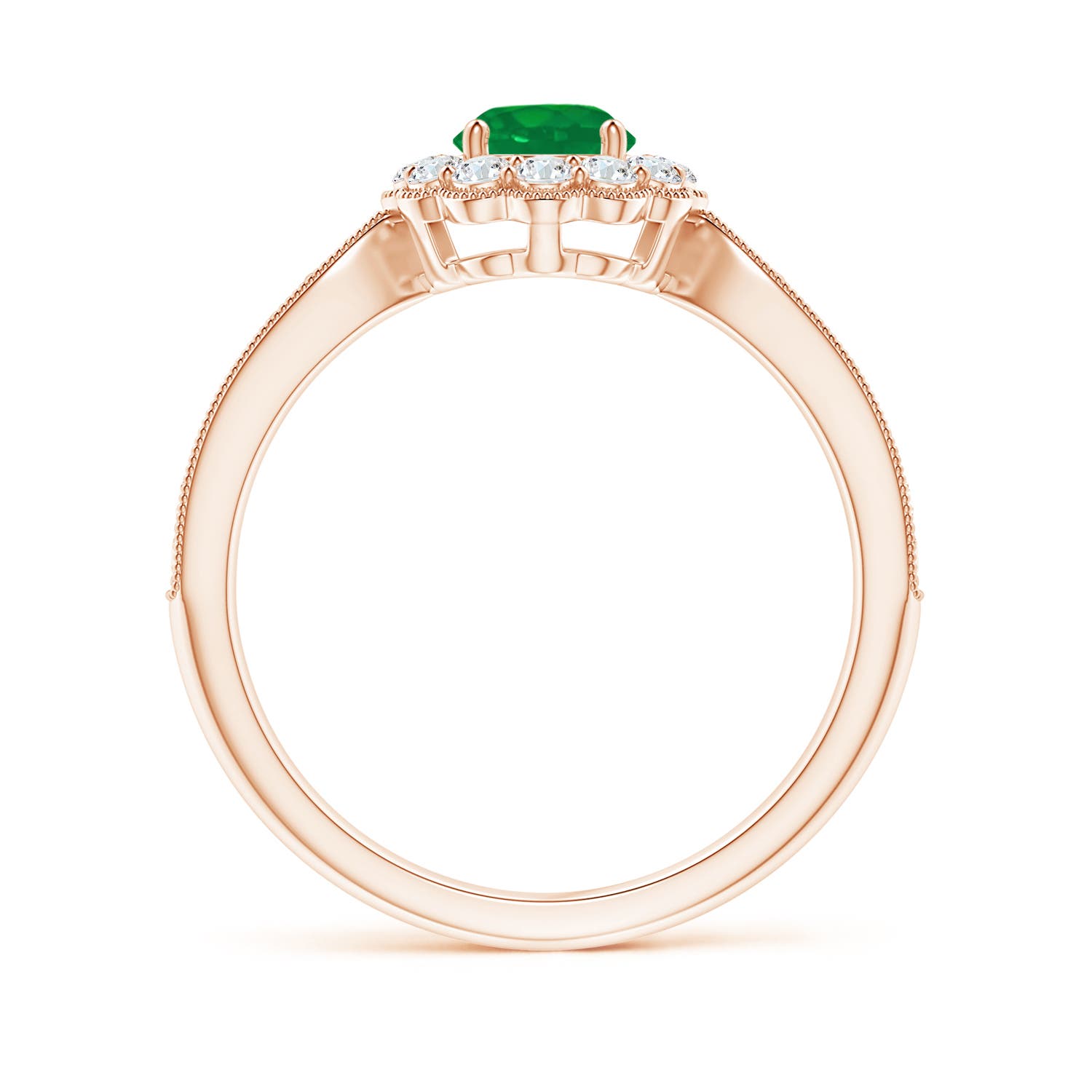 AA - Emerald / 0.82 CT / 14 KT Rose Gold