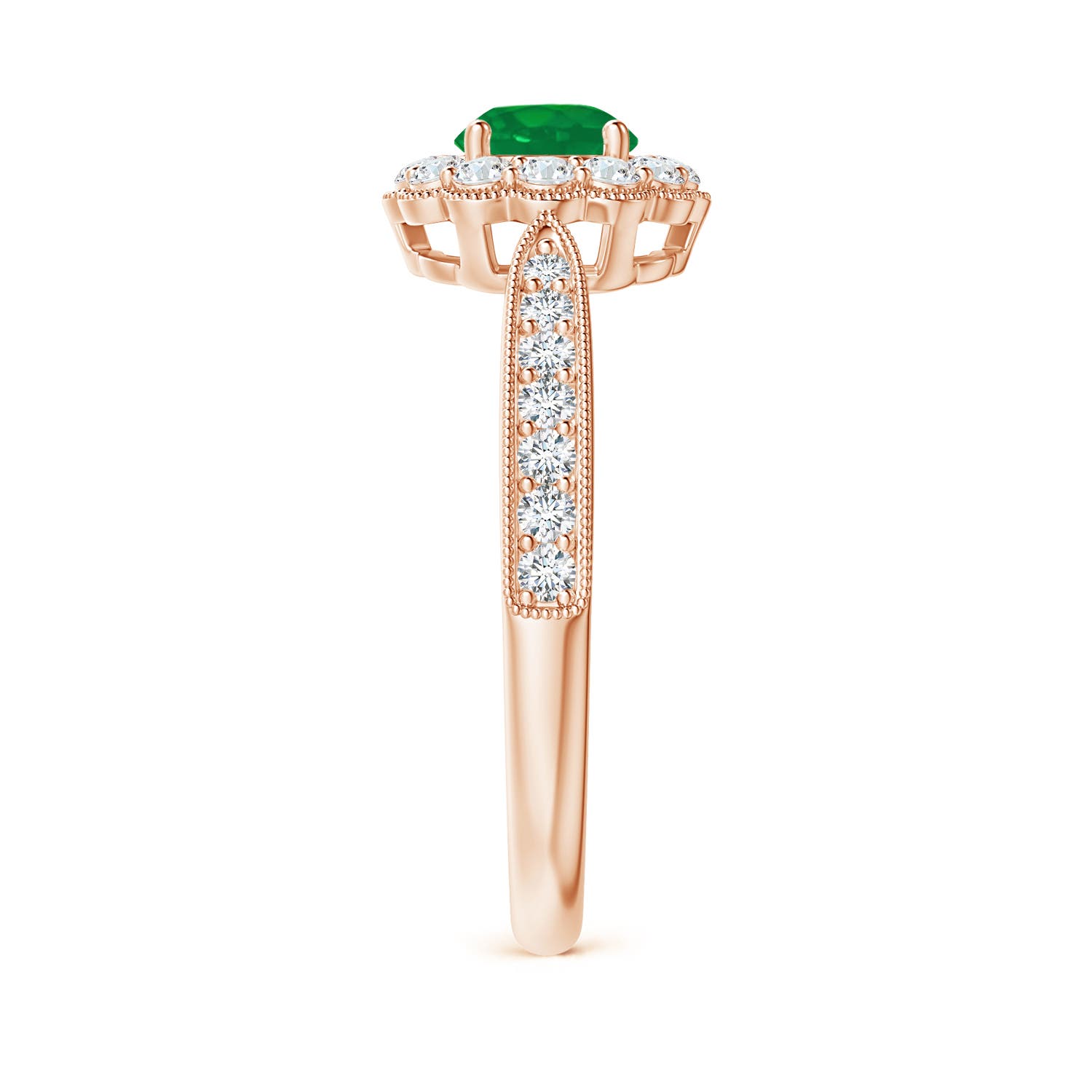 AA - Emerald / 0.82 CT / 14 KT Rose Gold