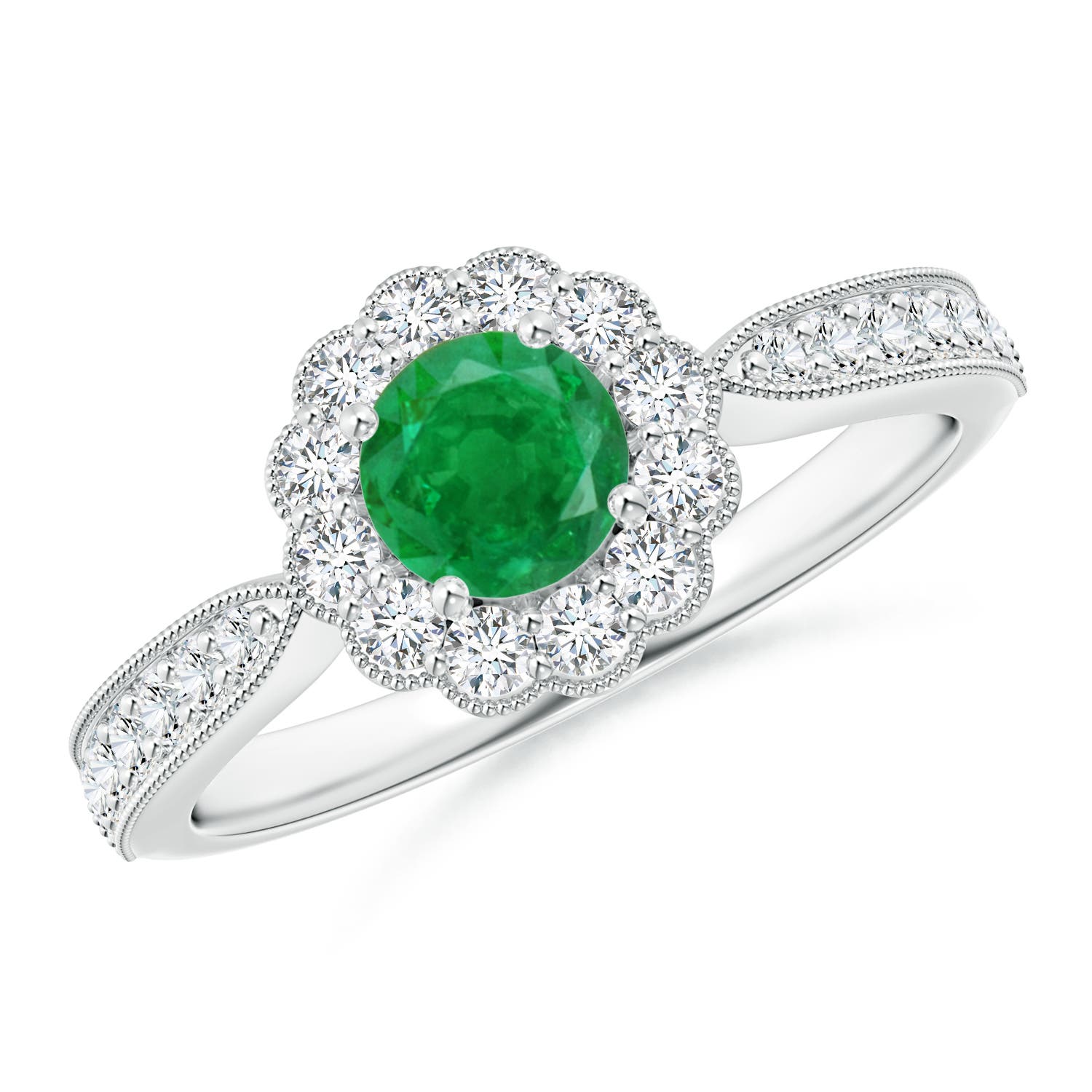 AA - Emerald / 0.82 CT / 14 KT White Gold