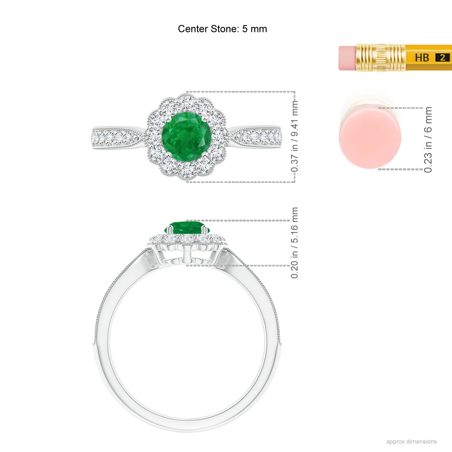 AA - Emerald / 0.82 CT / 14 KT White Gold