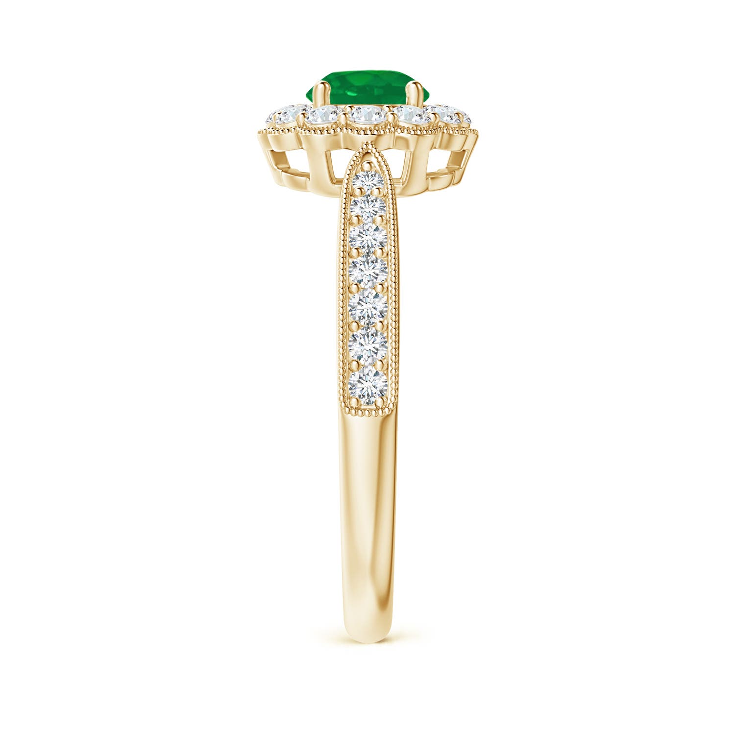 AA - Emerald / 0.82 CT / 14 KT Yellow Gold